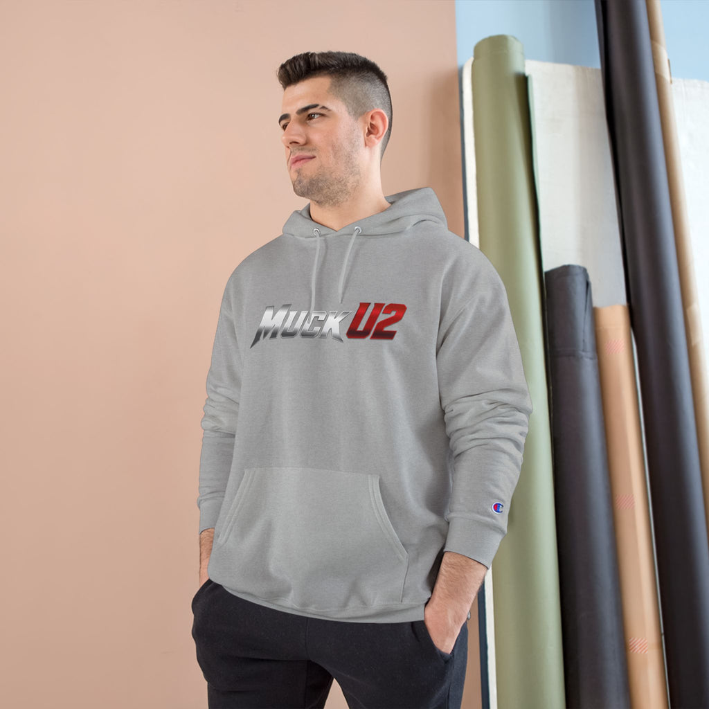 MuckU2 Poker Hoodie (gradient silver/red logo/SKU 100050)