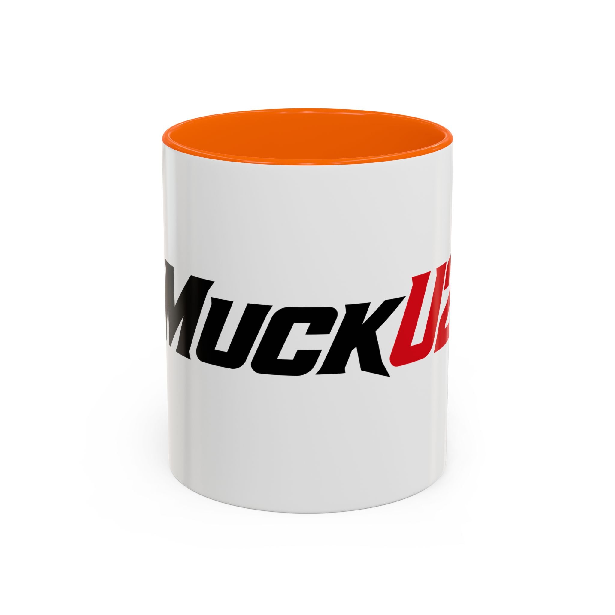 MuckU2 Classic White Mug (black/red logo/SKU 100046)
