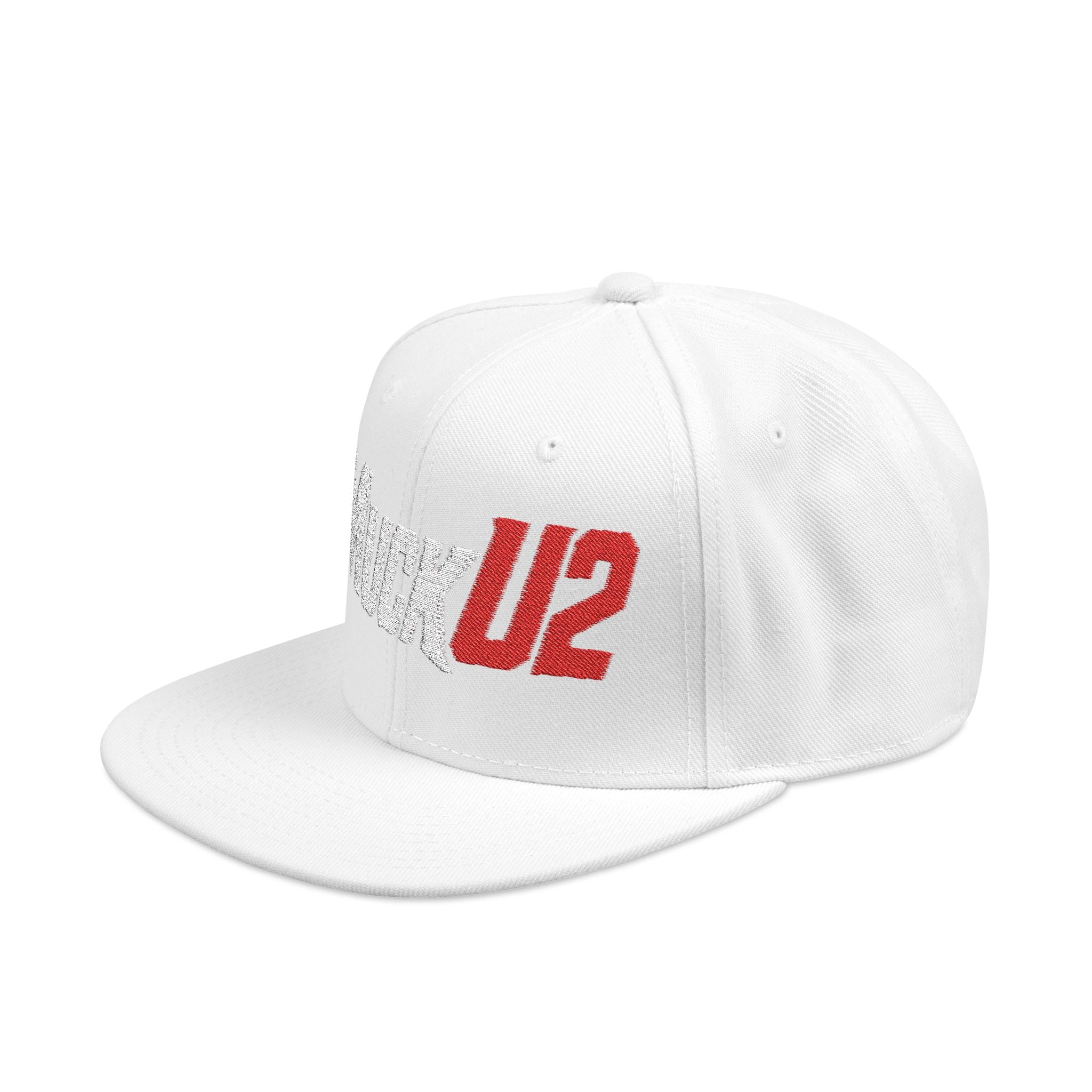 MuckU2 Snapback Embroidered Poker Cap (silver/red logo SKU 10007)
