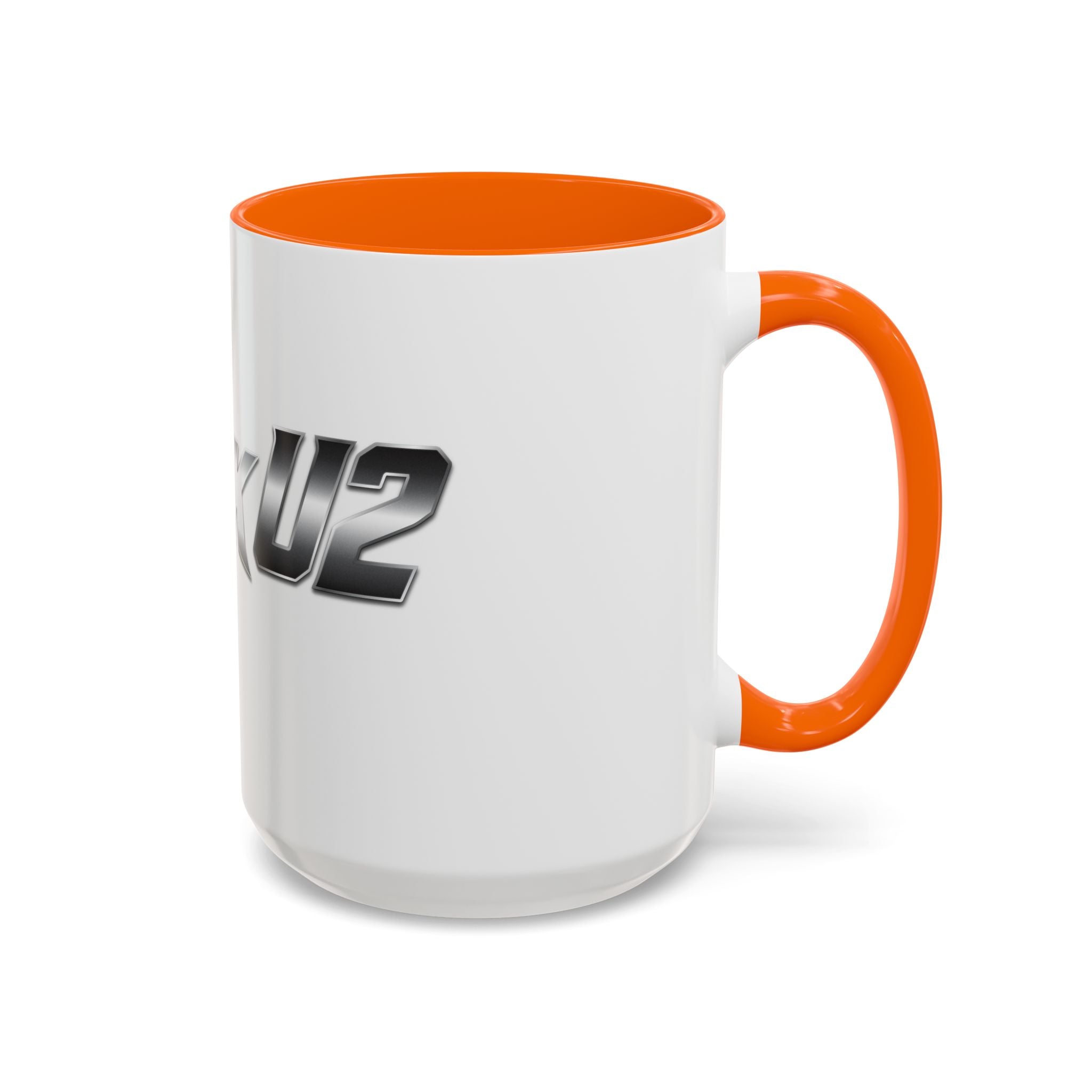 MuckU2 Classic White Mug (gradient silver/black logo/SKU 100043)