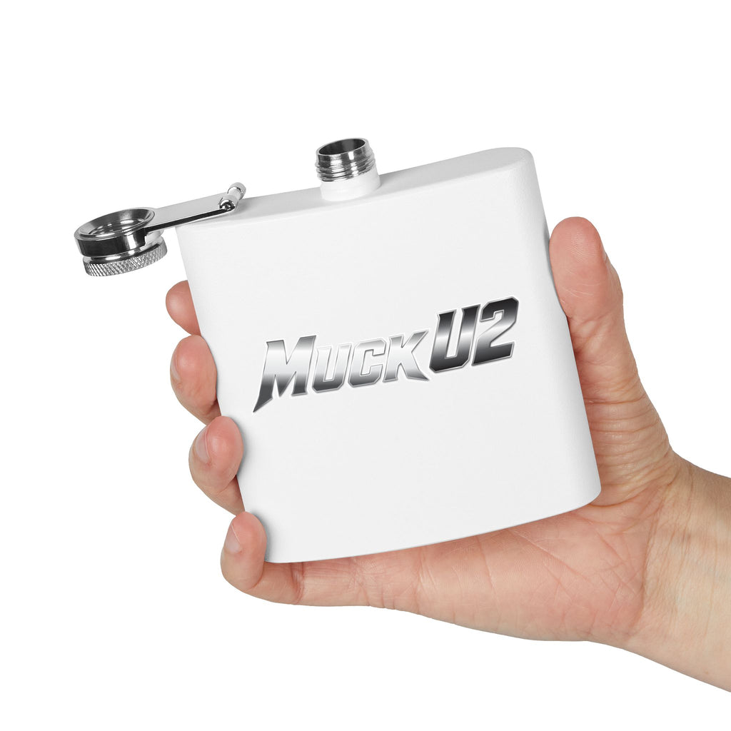 MuckU2 Stainless Steel Poker Flask 6oz (gradient silver/black/SKU100033)