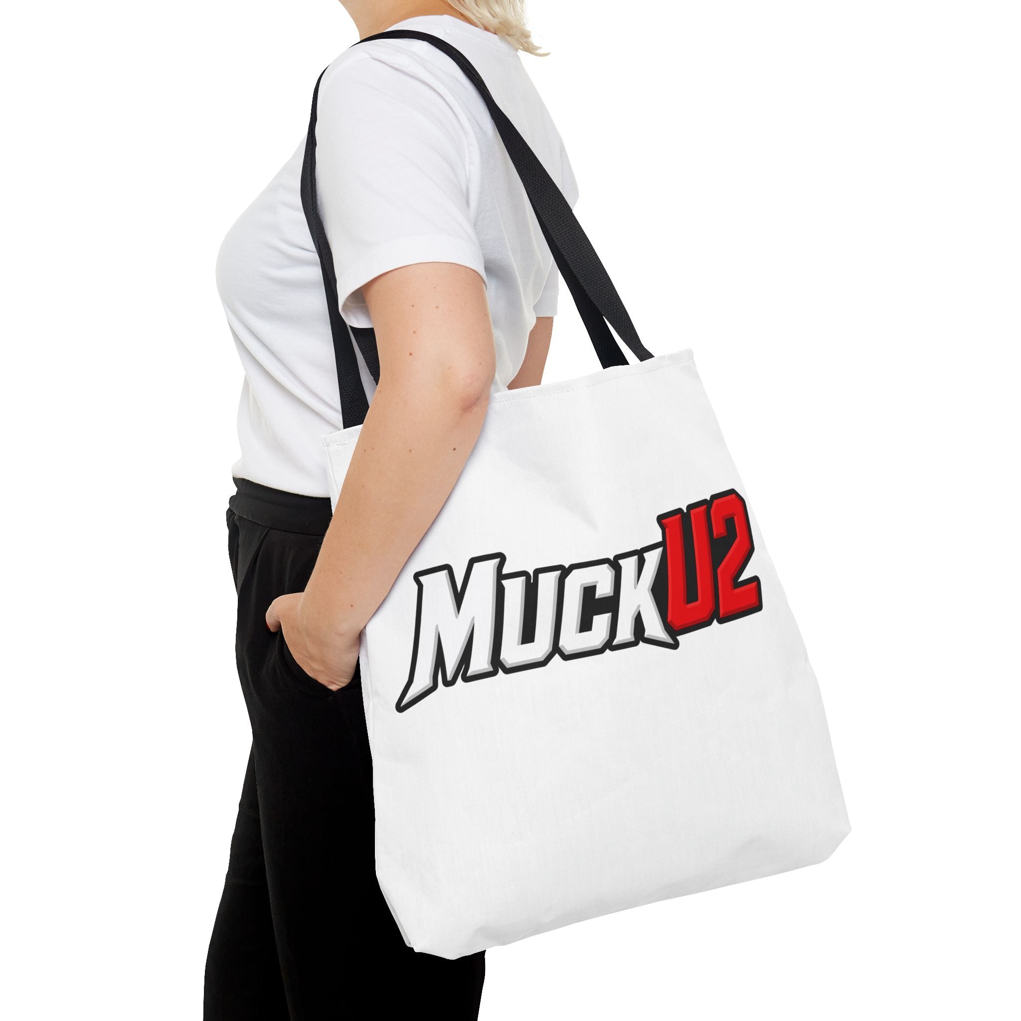 MuckU2 Bubble Canvas Poker Tote Bag (red/white logo SKU 100024)