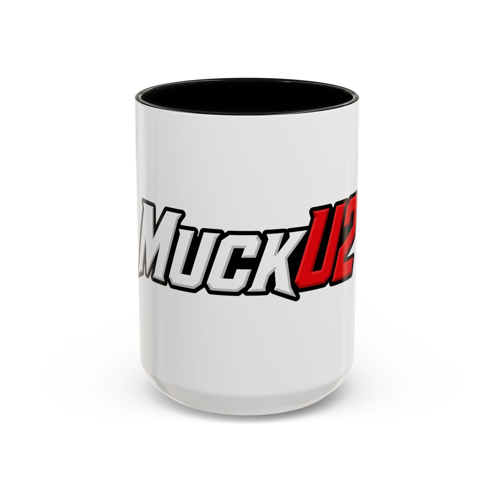 MuckU2 Classic White Mug (white/red logo/SKU 100047)