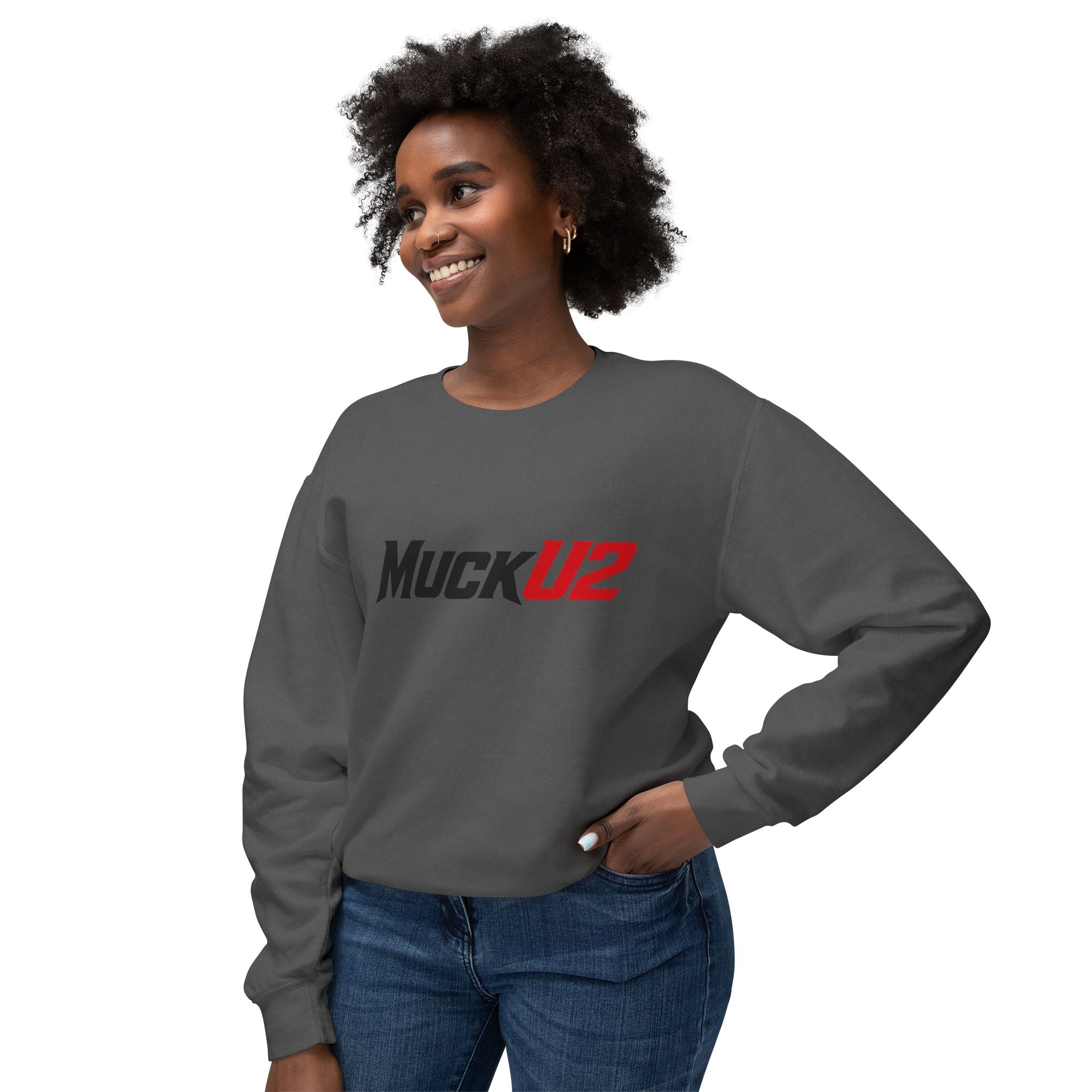 MuckU2 Poker Crewneck Sweatshirt (black/red logo/SKU 100066)