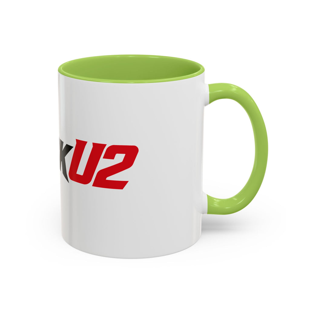 MuckU2 Classic White Mug (black/red logo/SKU 100046)