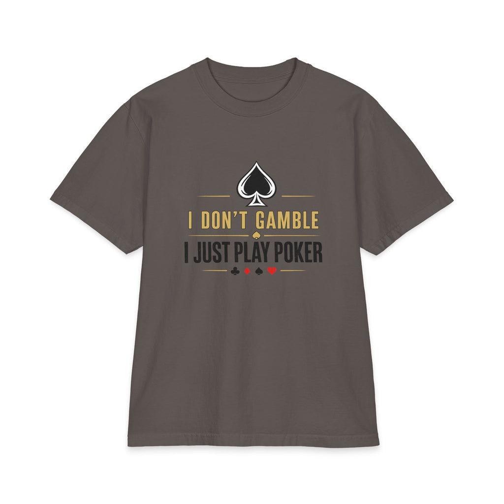 The Grinder Poker T-Shirt (gold/black logo) — "I Don't Gamble, I Just Play Poker" Graphic Tee