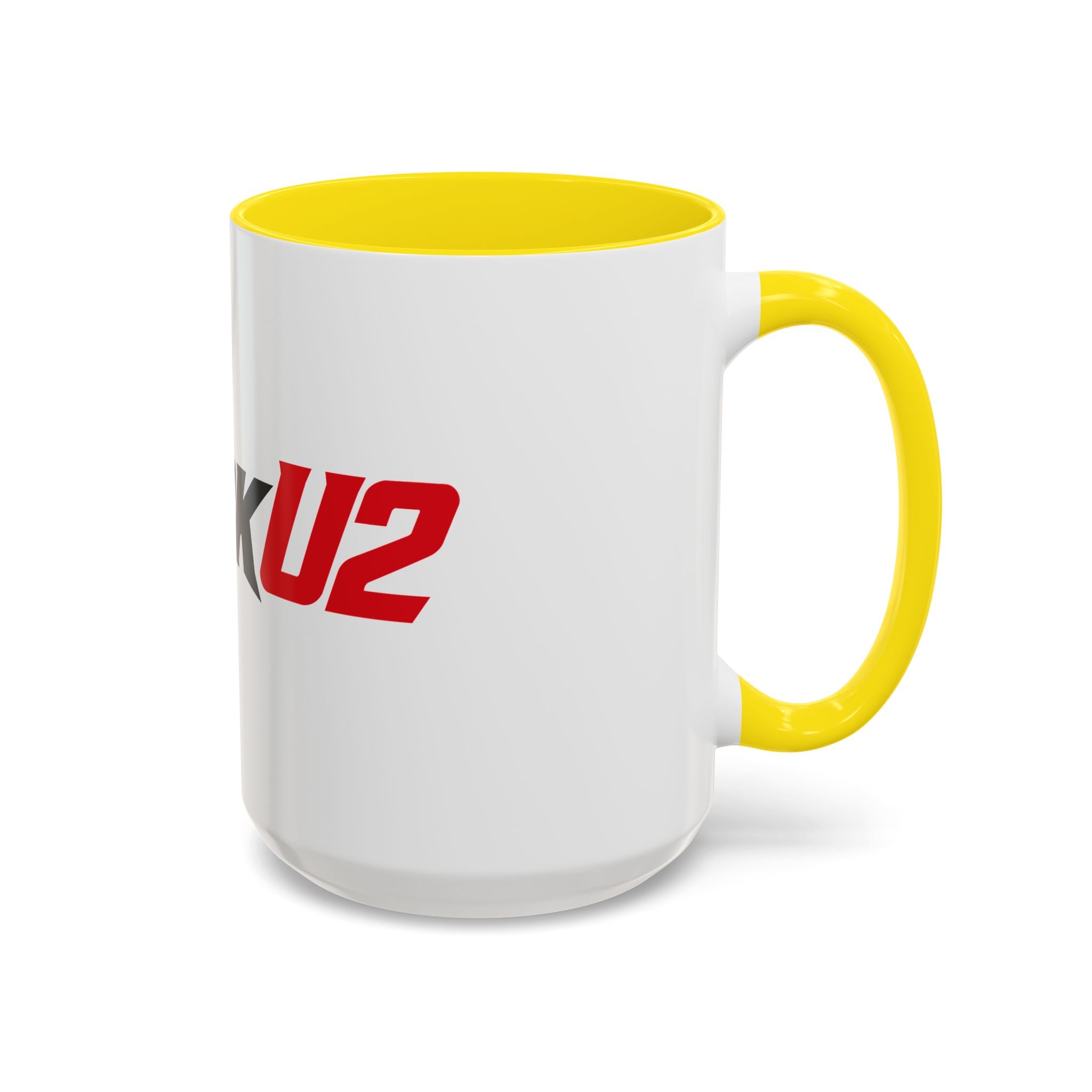 MuckU2 Classic White Mug (black/red logo/SKU 100046)