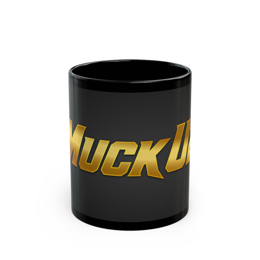 MuckU2 Classic Black Mug (gold logo/SKU 100038)