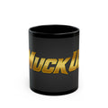 MuckU2 Classic Black Mug (gold logo/SKU 100038)