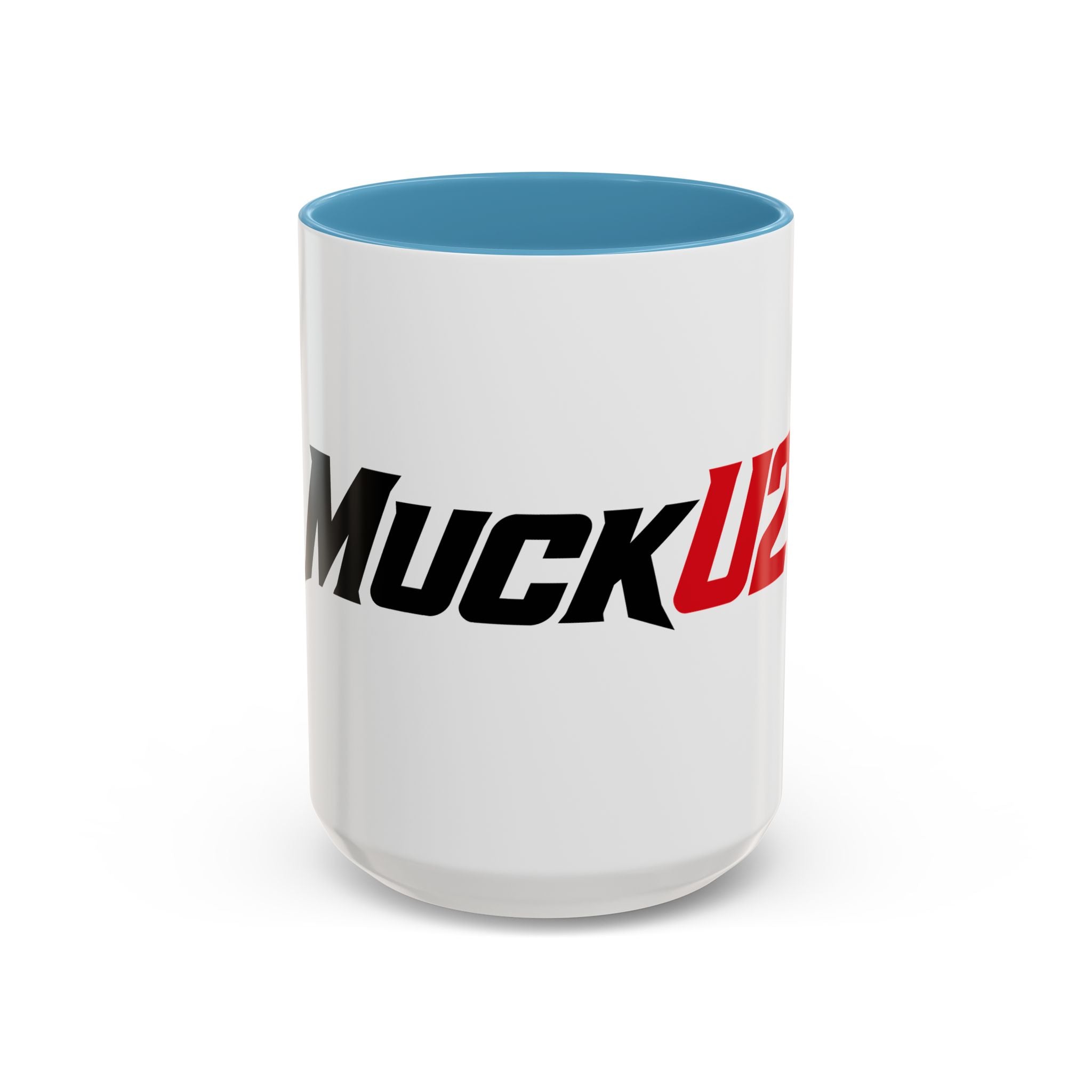 MuckU2 Classic White Mug (black/red logo/SKU 100046)