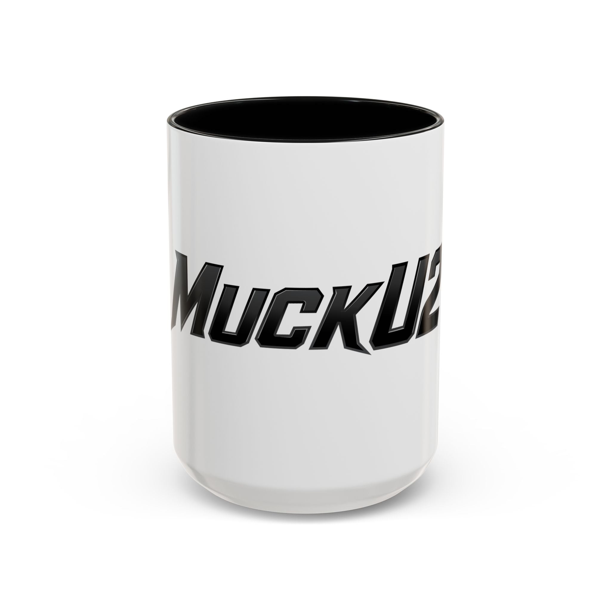 MuckU2 Classic White Mug (black logo/SKU 100045)