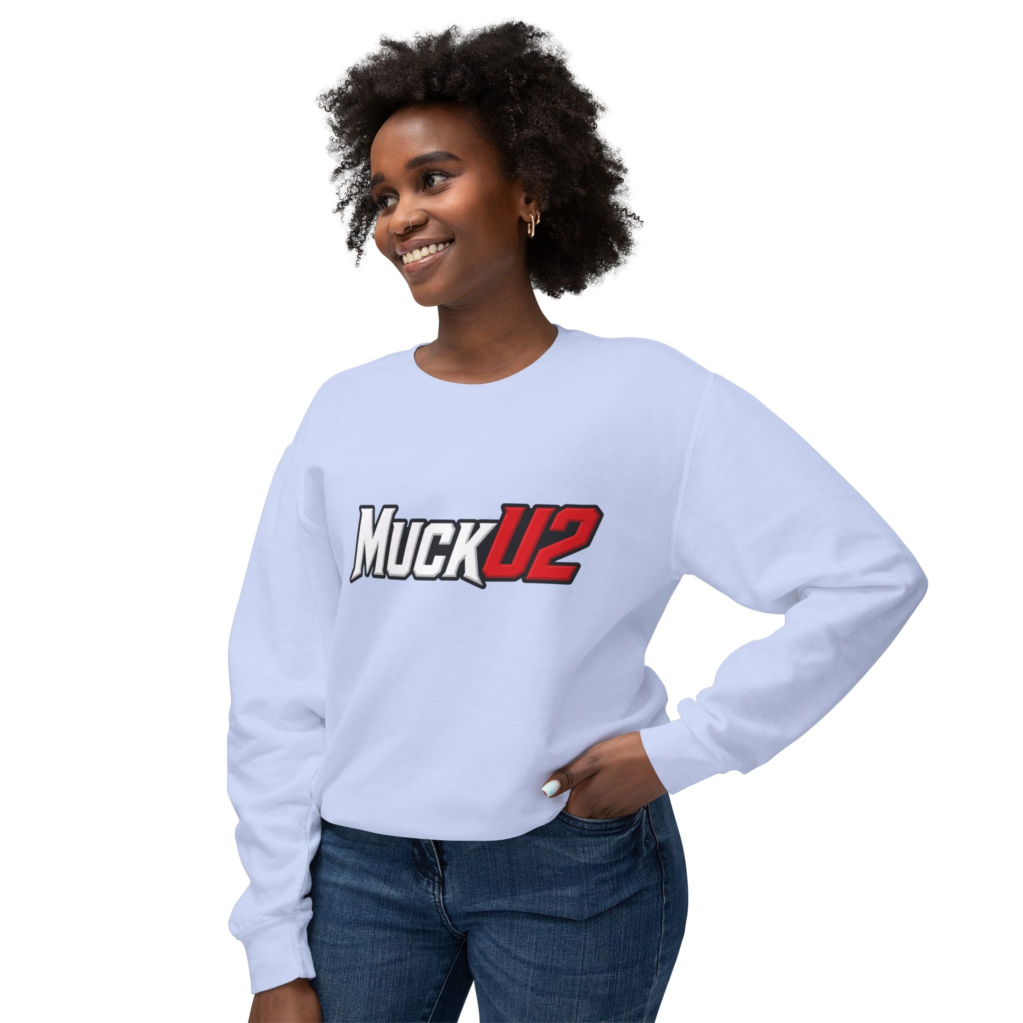 MuckU2 Poker Crewneck Sweatshirt (white/red logo/SKU 100067)
