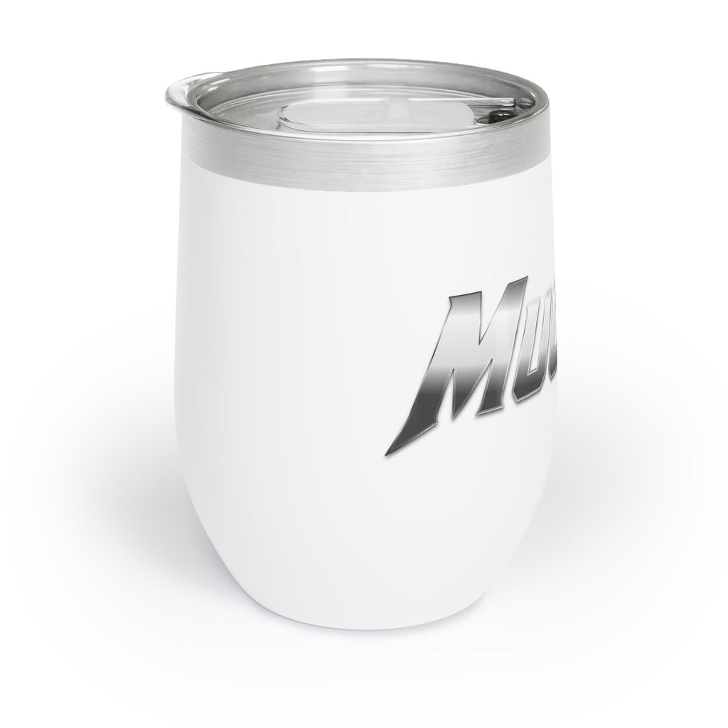 MuckU2 Wine Tumbler (gradient silver/red logo/SKU 100019)