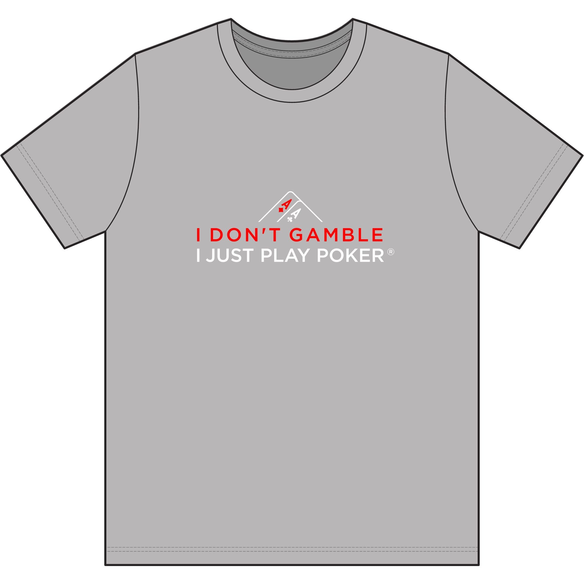 Deep Run Poker T‑Shirt (red/white logo) — "I Don't Gamble, I Just Play Poker" Card Game Tee