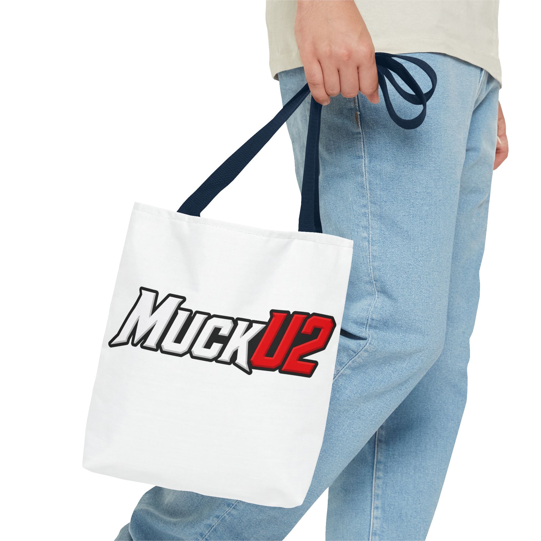 MuckU2 Bubble Canvas Poker Tote Bag (red/white logo SKU 100024)