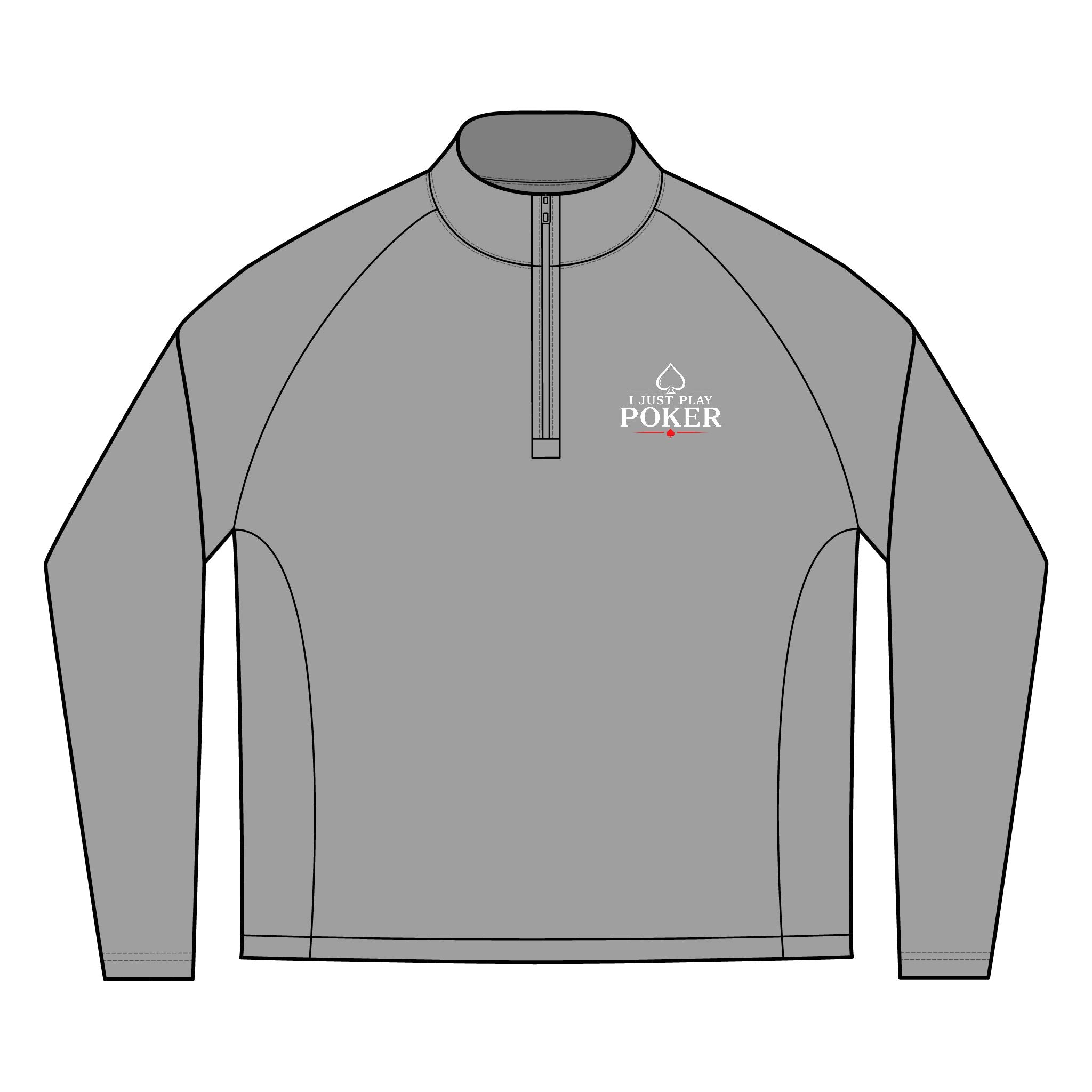 Limited Edition Zip Pullover (white logo) - I Just Play Poker