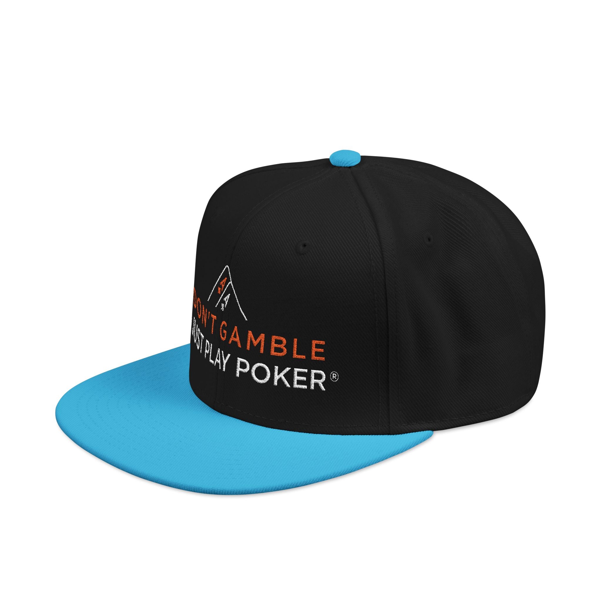 Snapback Hat - 'Gamble & Play Poker' Embroidered Flat Brim Cap
