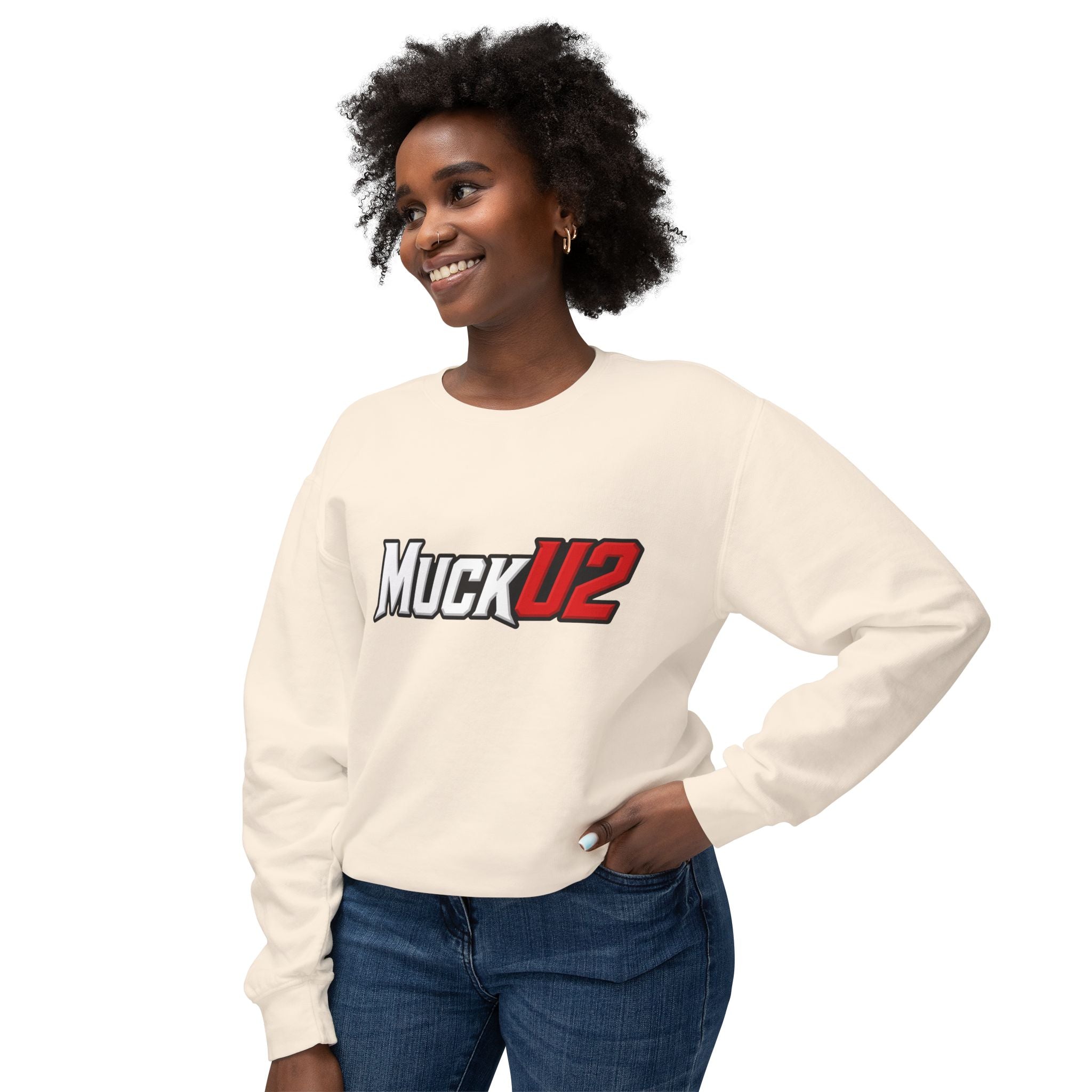 MuckU2 Poker Crewneck Sweatshirt (white/red logo/SKU 100067)