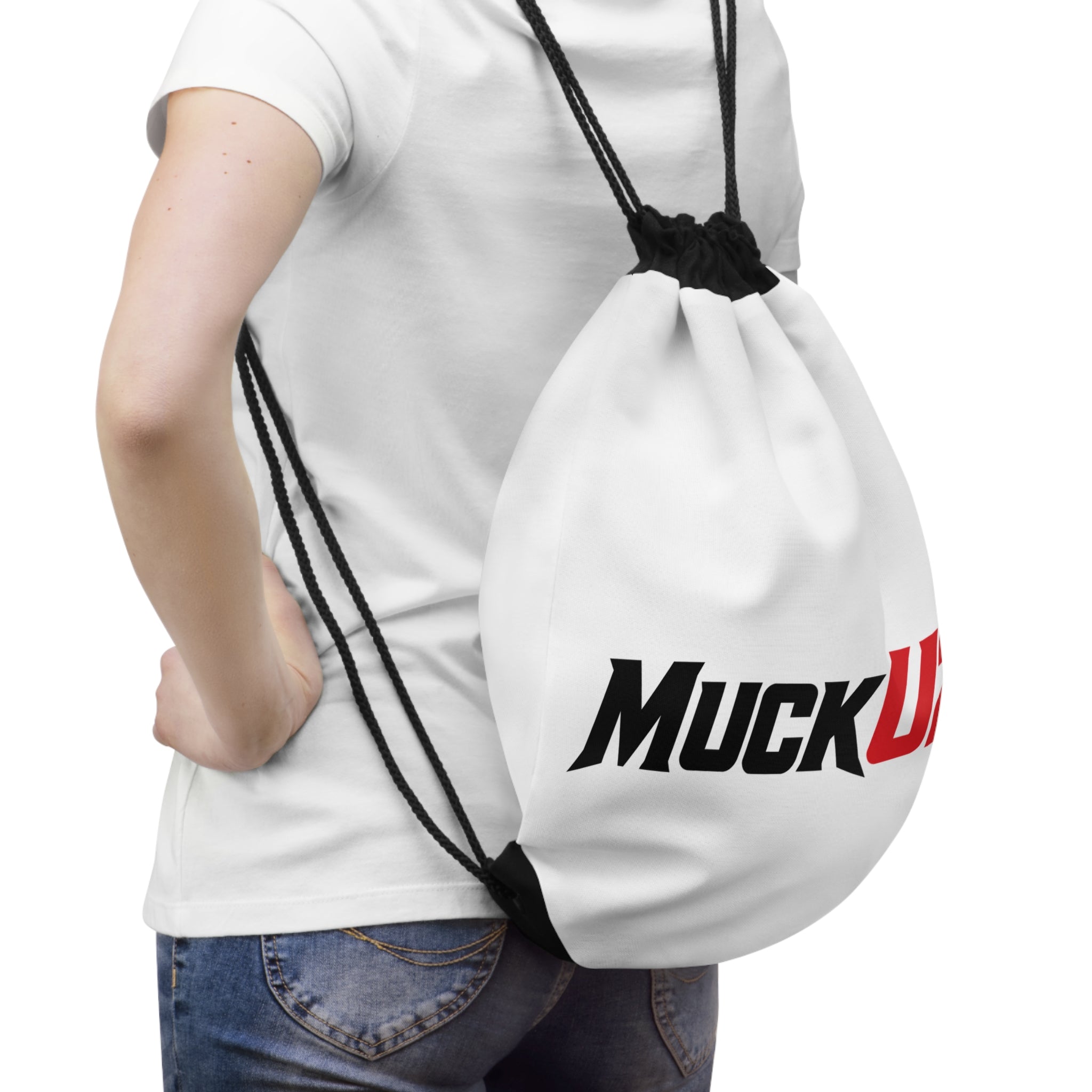 MuckU2 Poker Drawstring Bag (black/red logo/SKU 100088)
