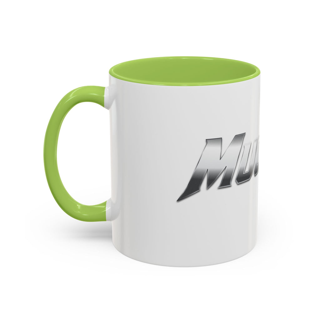 MuckU2 Classic White Mug (gradient silver/red logo/SKU 100044)