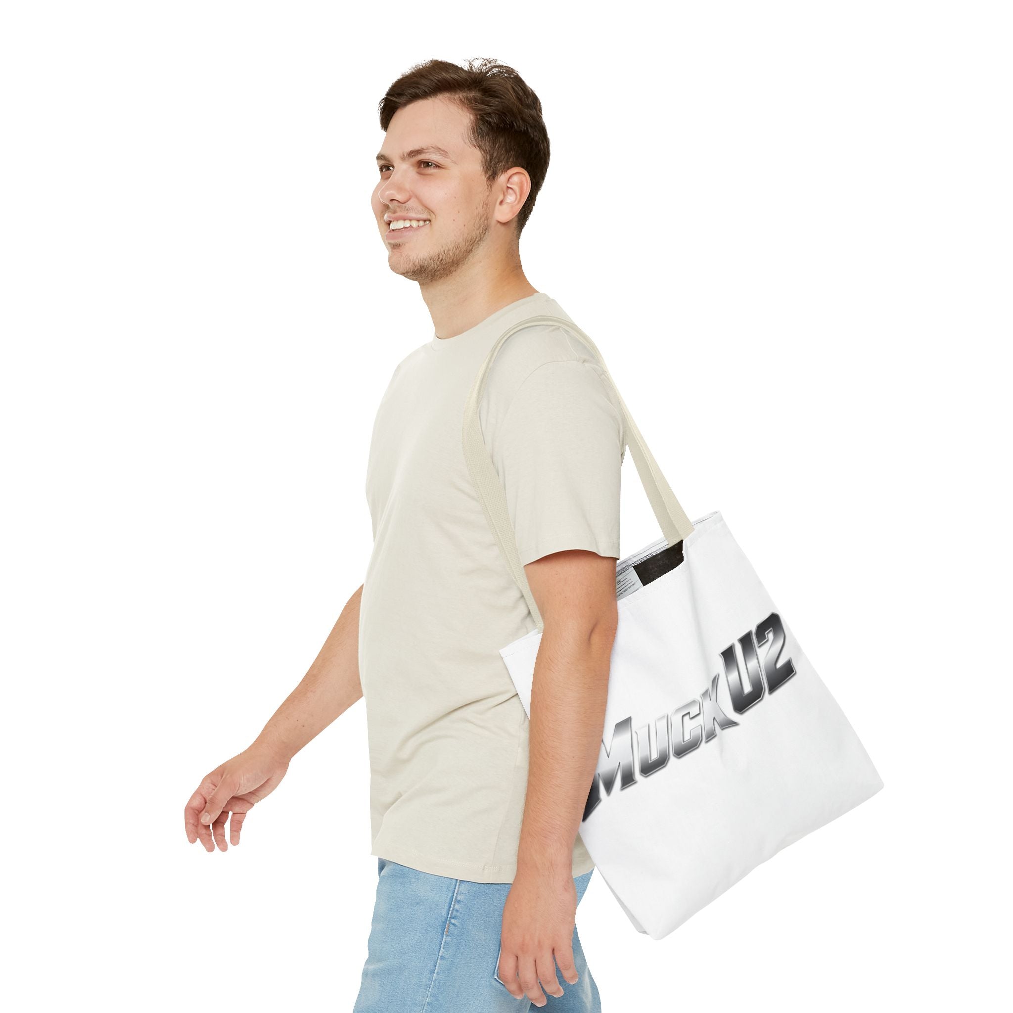 MuckU2 Bubble Canvas Poker Tote Bag (gradient silver logo SKU 100022)