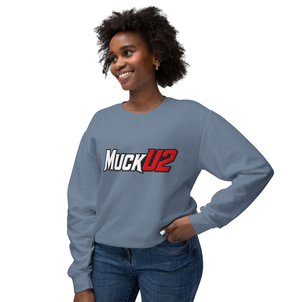 MuckU2 Poker Crewneck Sweatshirt (white/red logo/SKU 100067)