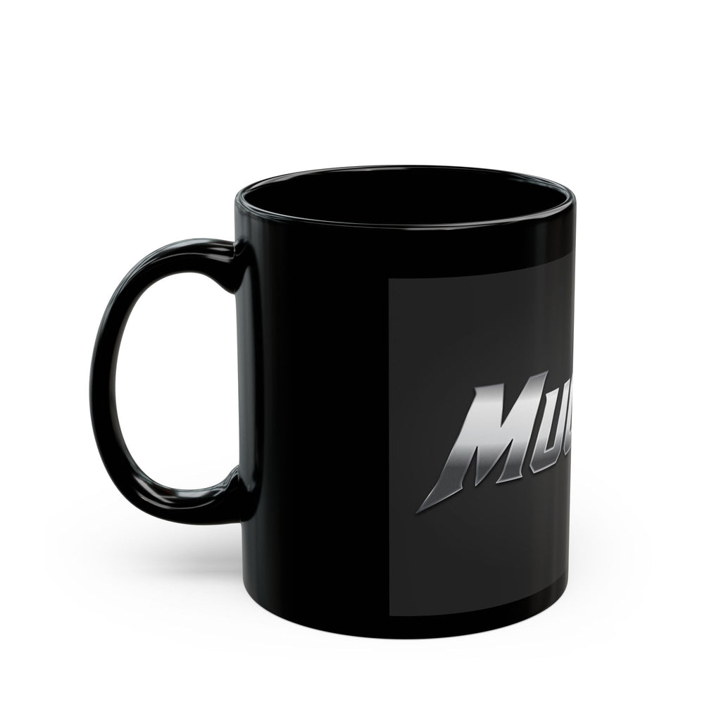 MuckU2 Classic Black Mug (gradient silver/black logo/SKU 100039)