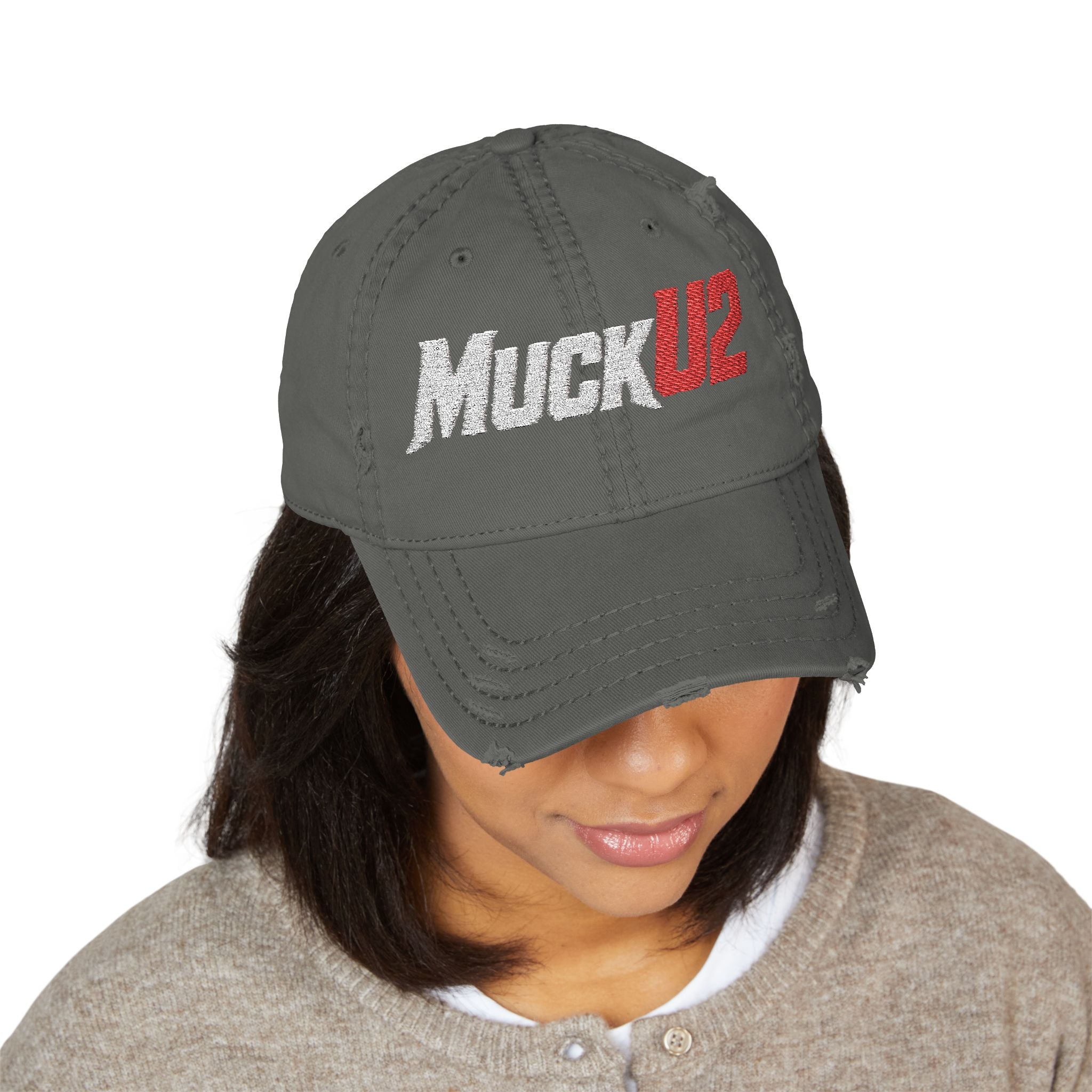 MuckU2 Poker Trucker Cap (embroider white/red logo/SKU 100083)
