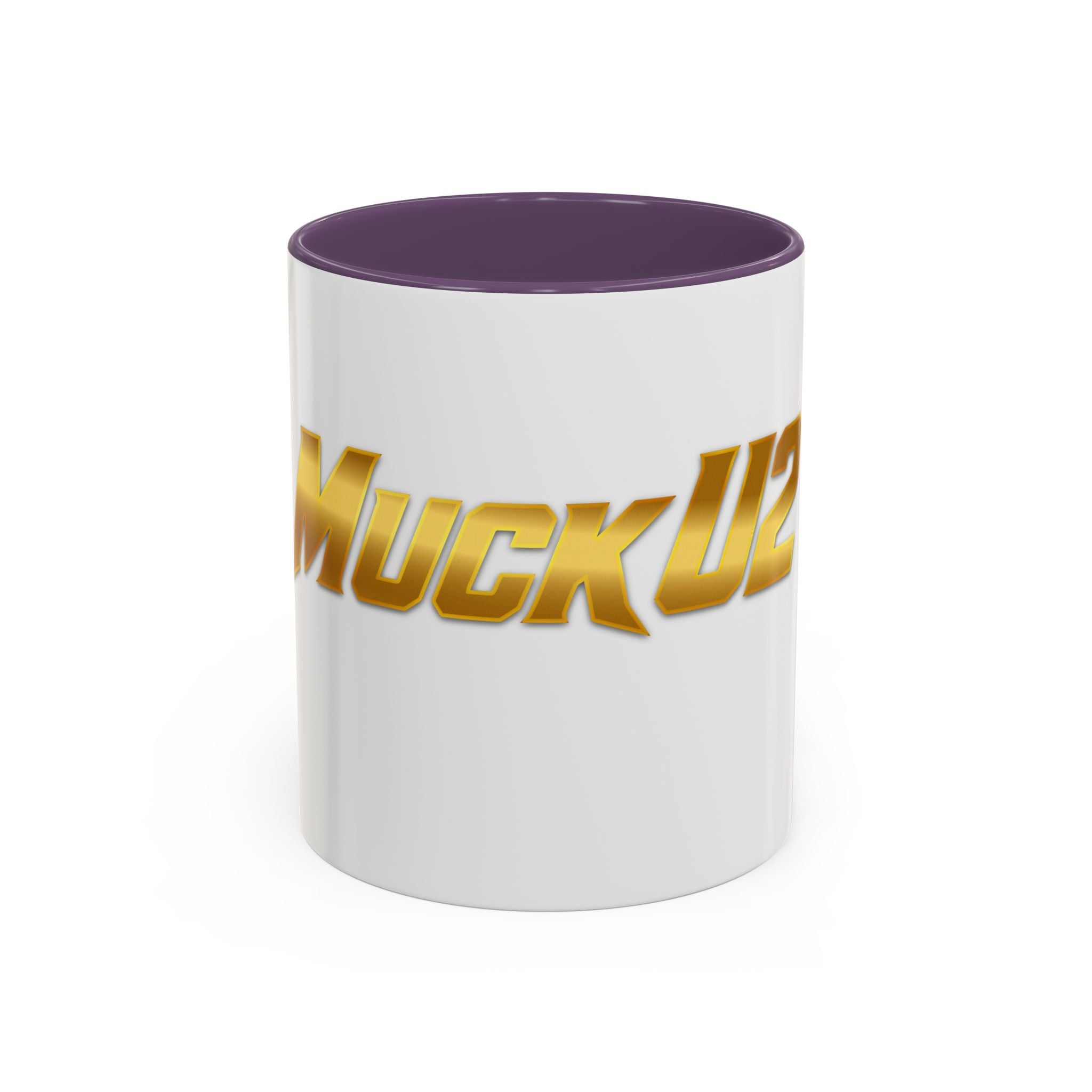 MuckU2 Classic White Mug (gold logo/SKU 100042)