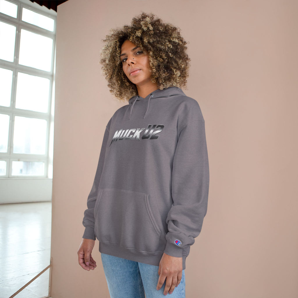 MuckU2 Poker Hoodie (gradient silver/black logo/SKU 100049)