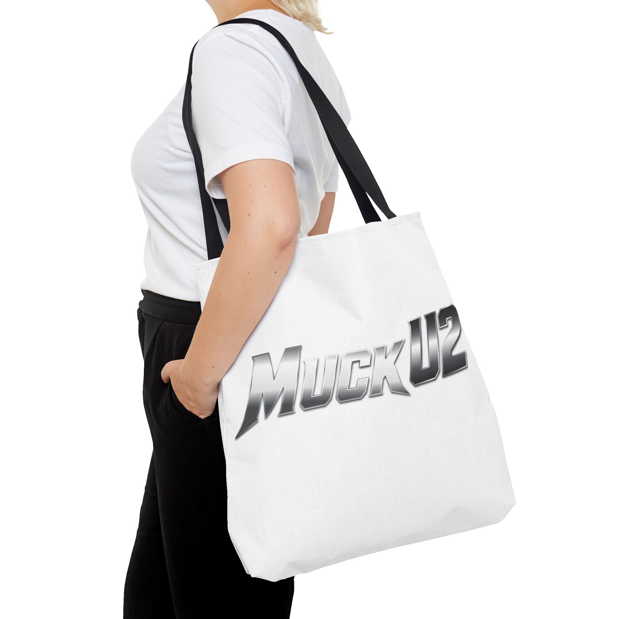 MuckU2 Bubble Canvas Poker Tote Bag (gradient silver logo SKU 100022)