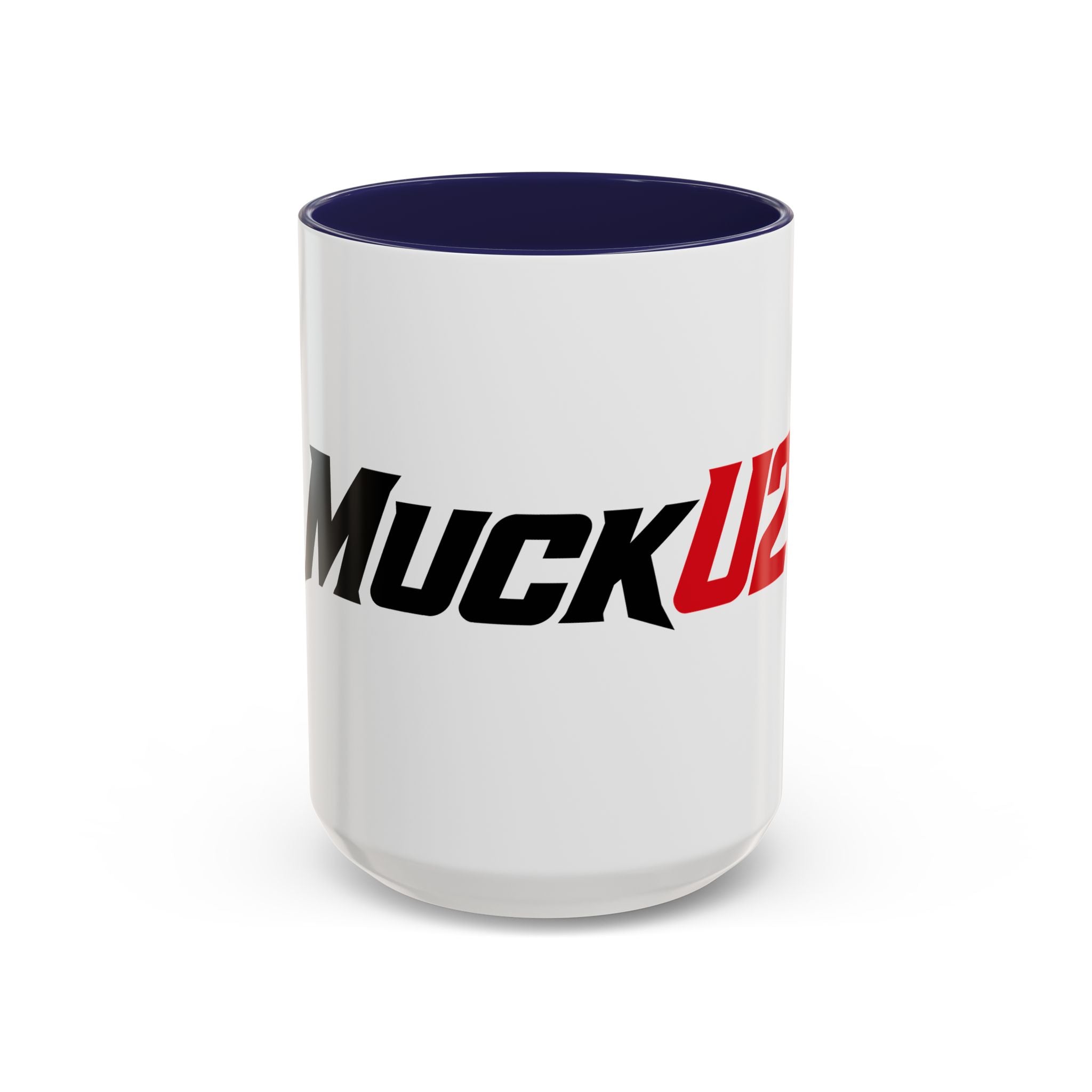 MuckU2 Classic White Mug (black/red logo/SKU 100046)