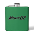 MuckU2 Stainless Steel Poker Flask 6oz (black logo/SKU100036)