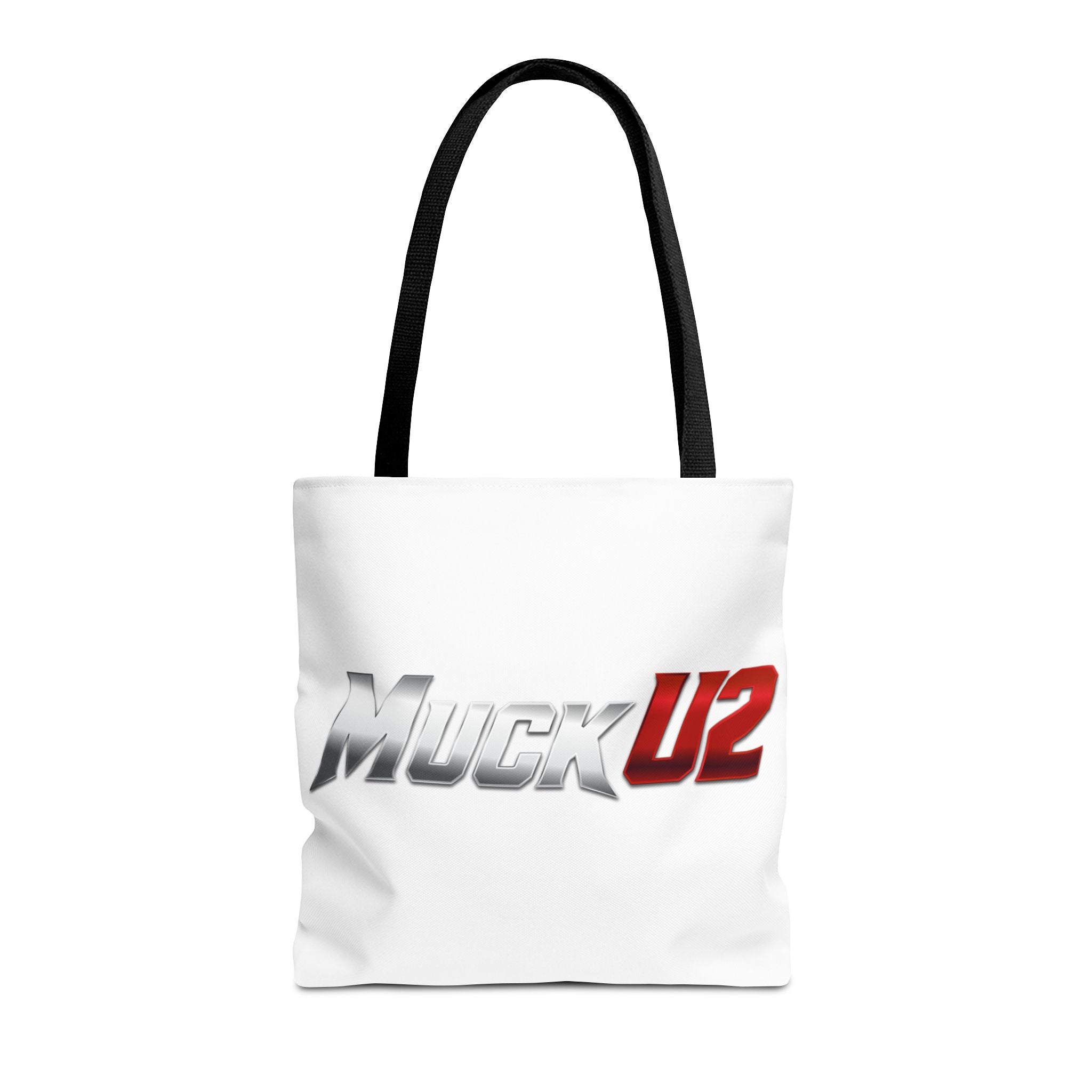 MuckU2 Bubble Canvas Poker Tote Bag (gradient silver/red logo SKU 100021)