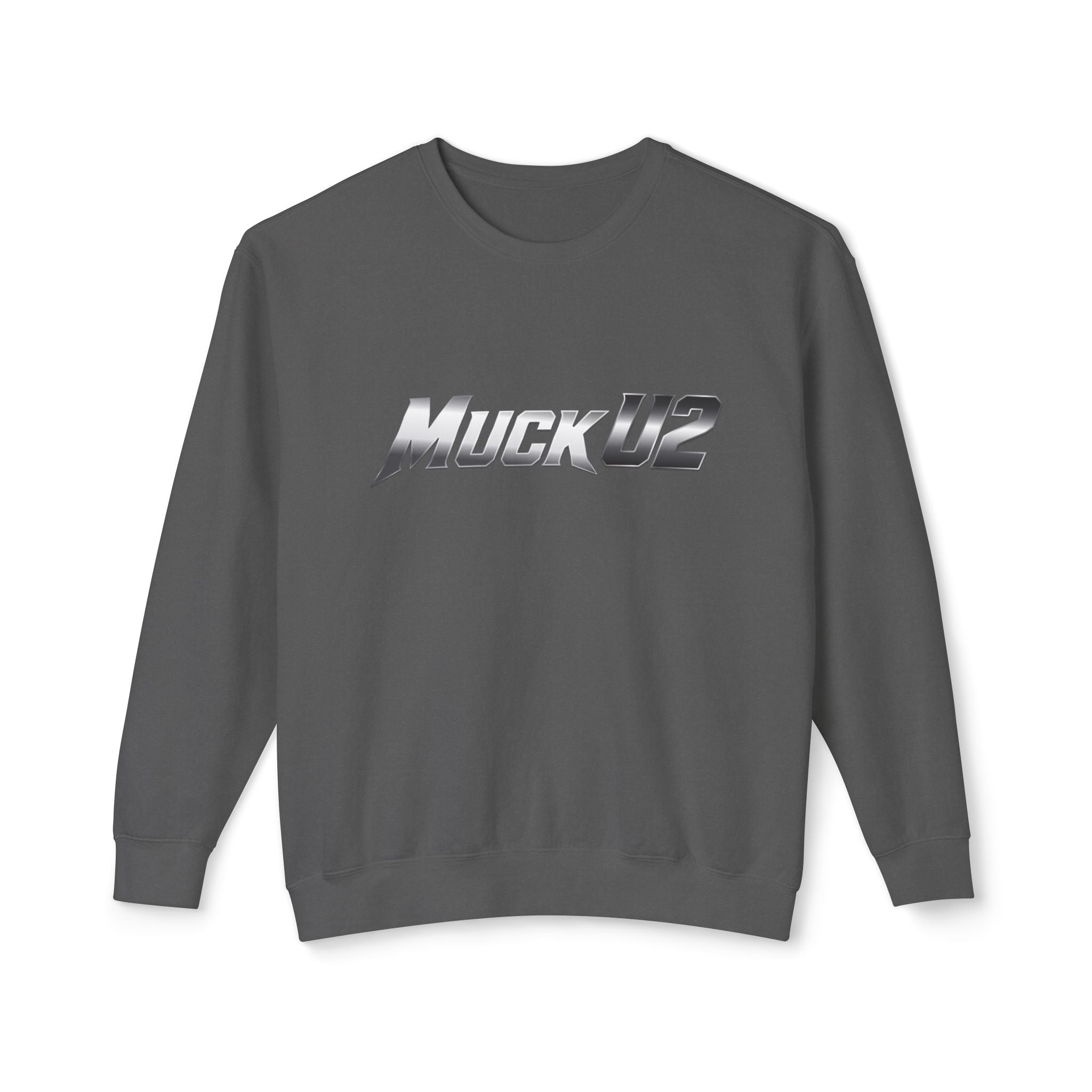 MuckU2 Poker Crewneck Sweatshirt (gradient silver/black logo/SKU 100063)