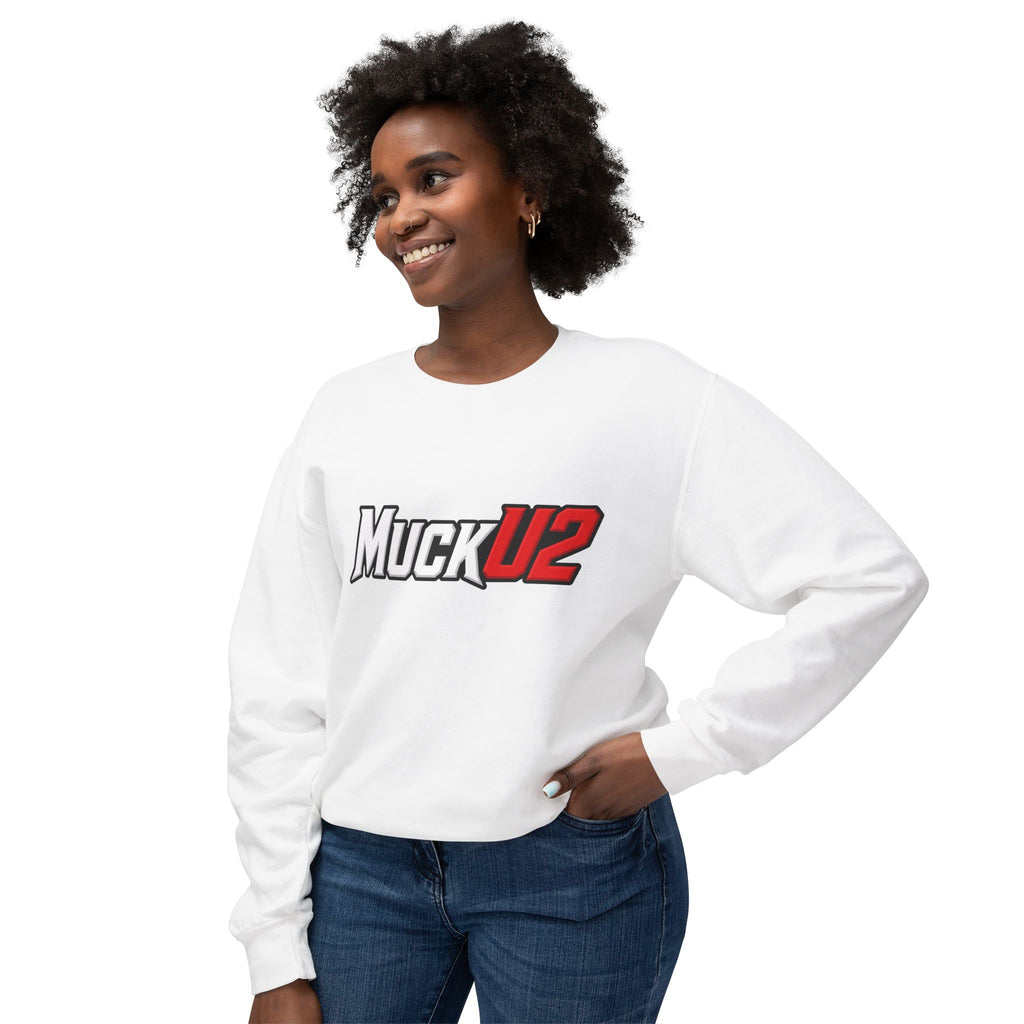 MuckU2 Poker Crewneck Sweatshirt (white/red logo/SKU 100067)