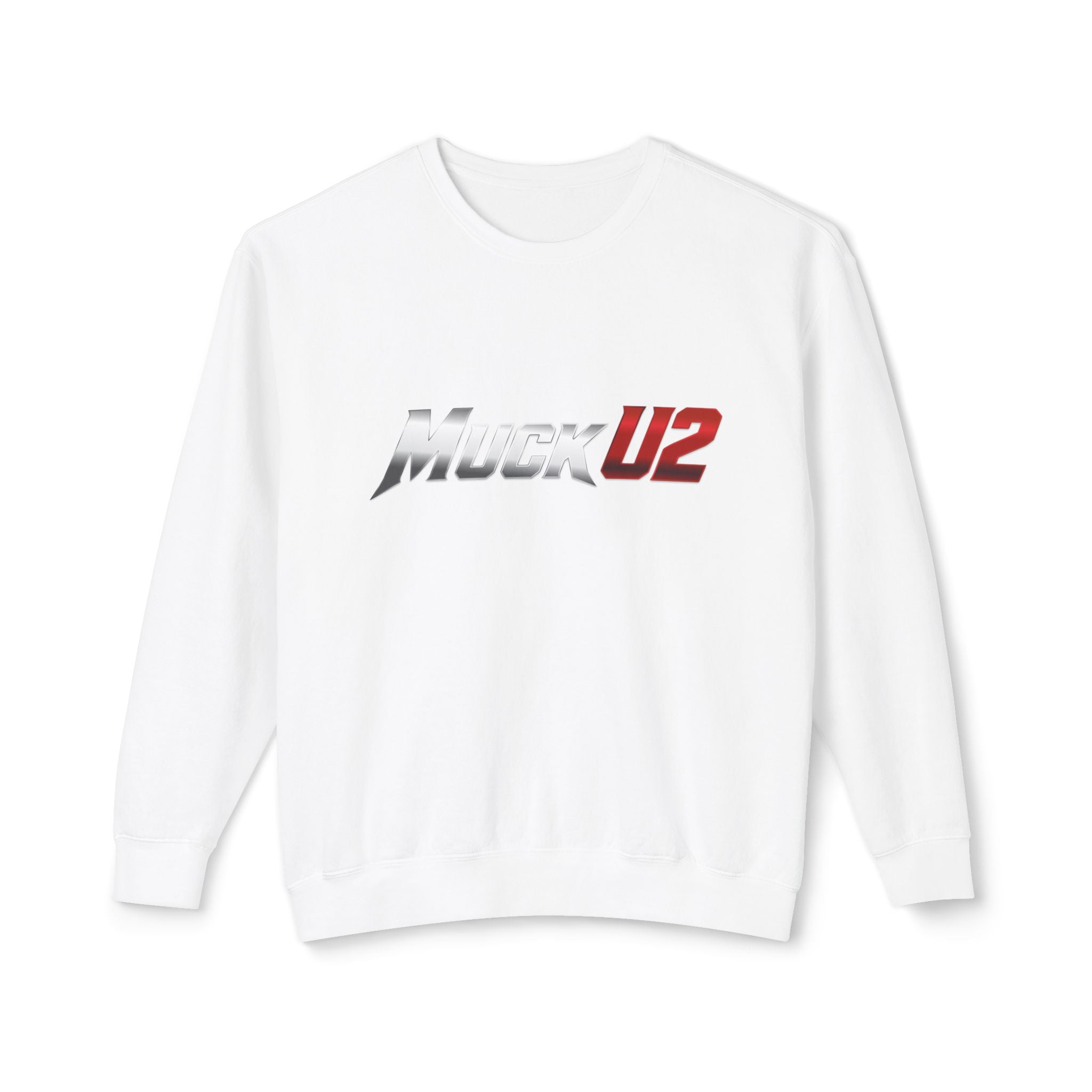 MuckU2 Poker Crewneck Sweatshirt (gradient silver/red logo/SKU 100064)