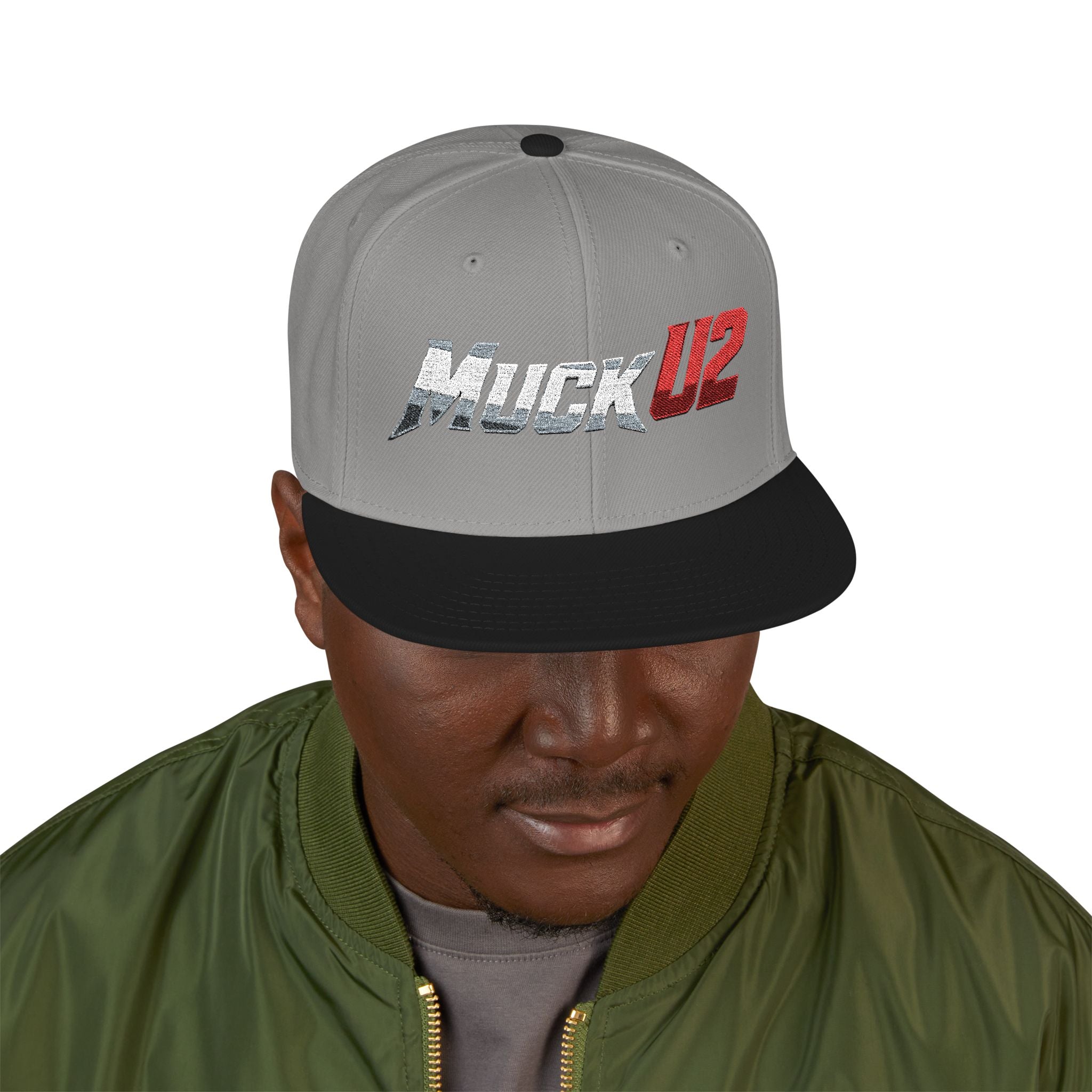 MuckU2 Snapback Poker Cap (gradient sliver/red/SKU 10006)