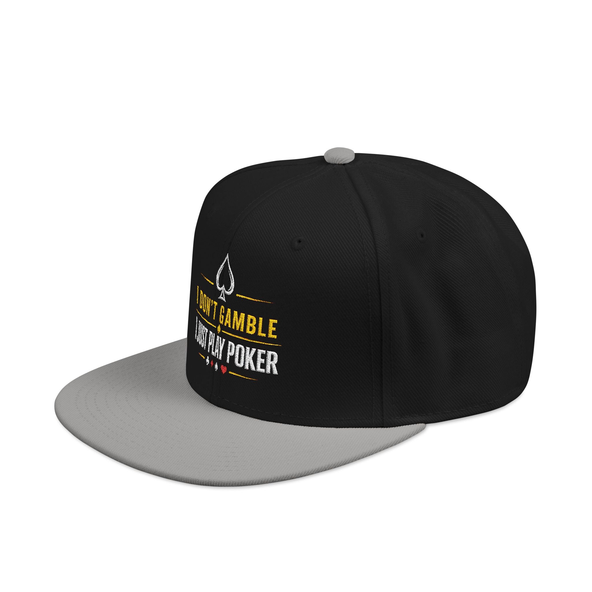 Embroidered Poker Snapback Hat – 'All In' Card Player Cap