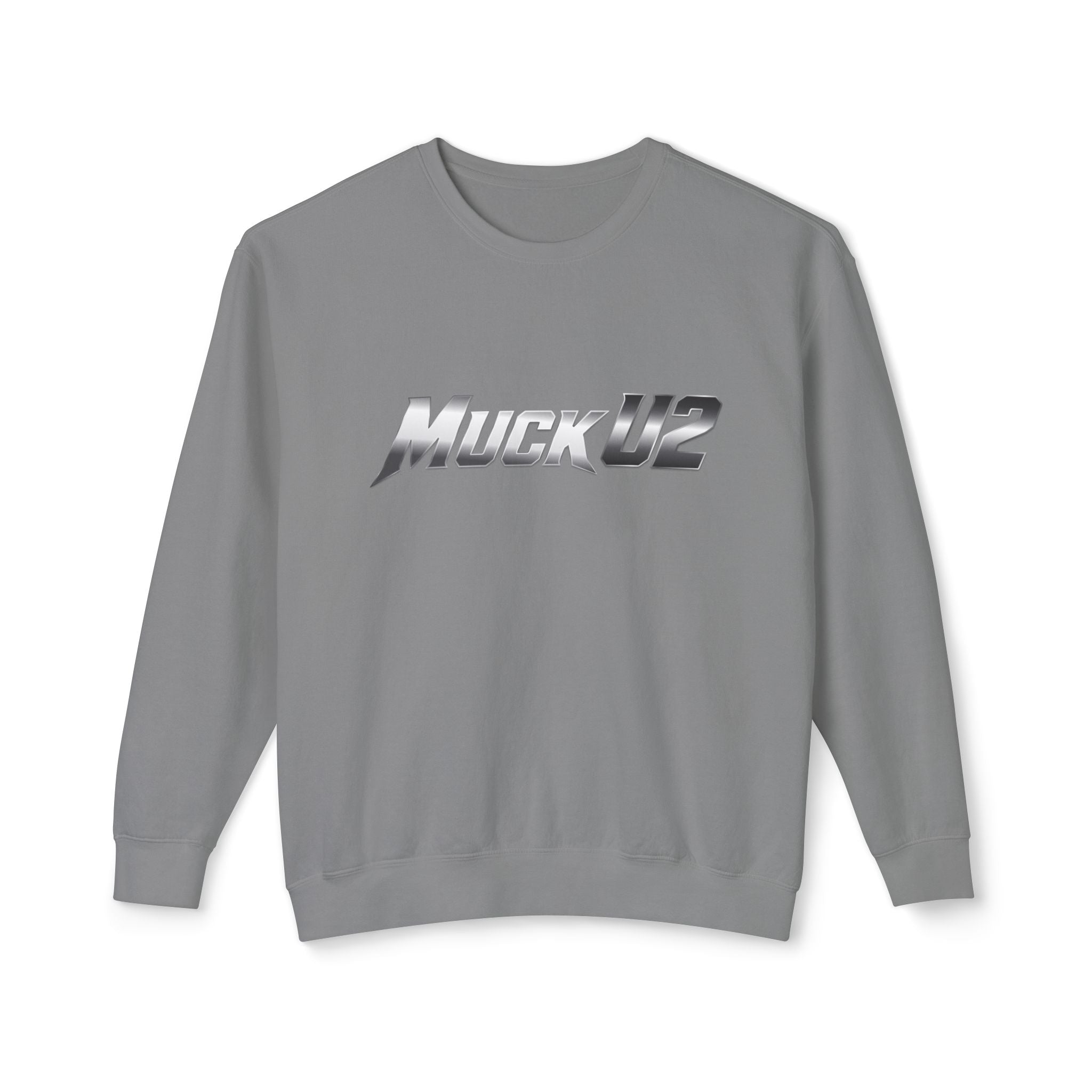 MuckU2 Poker Crewneck Sweatshirt (gradient silver/black logo/SKU 100063)