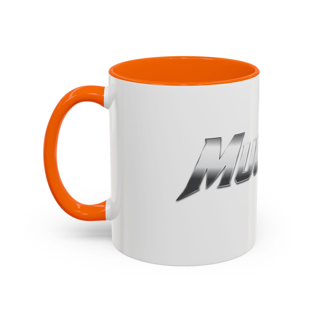 MuckU2 Classic White Mug (gradient silver/red logo/SKU 100044)
