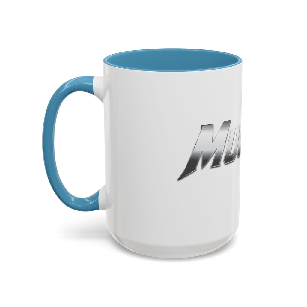 MuckU2 Classic White Mug (gradient silver/red logo/SKU 100044)