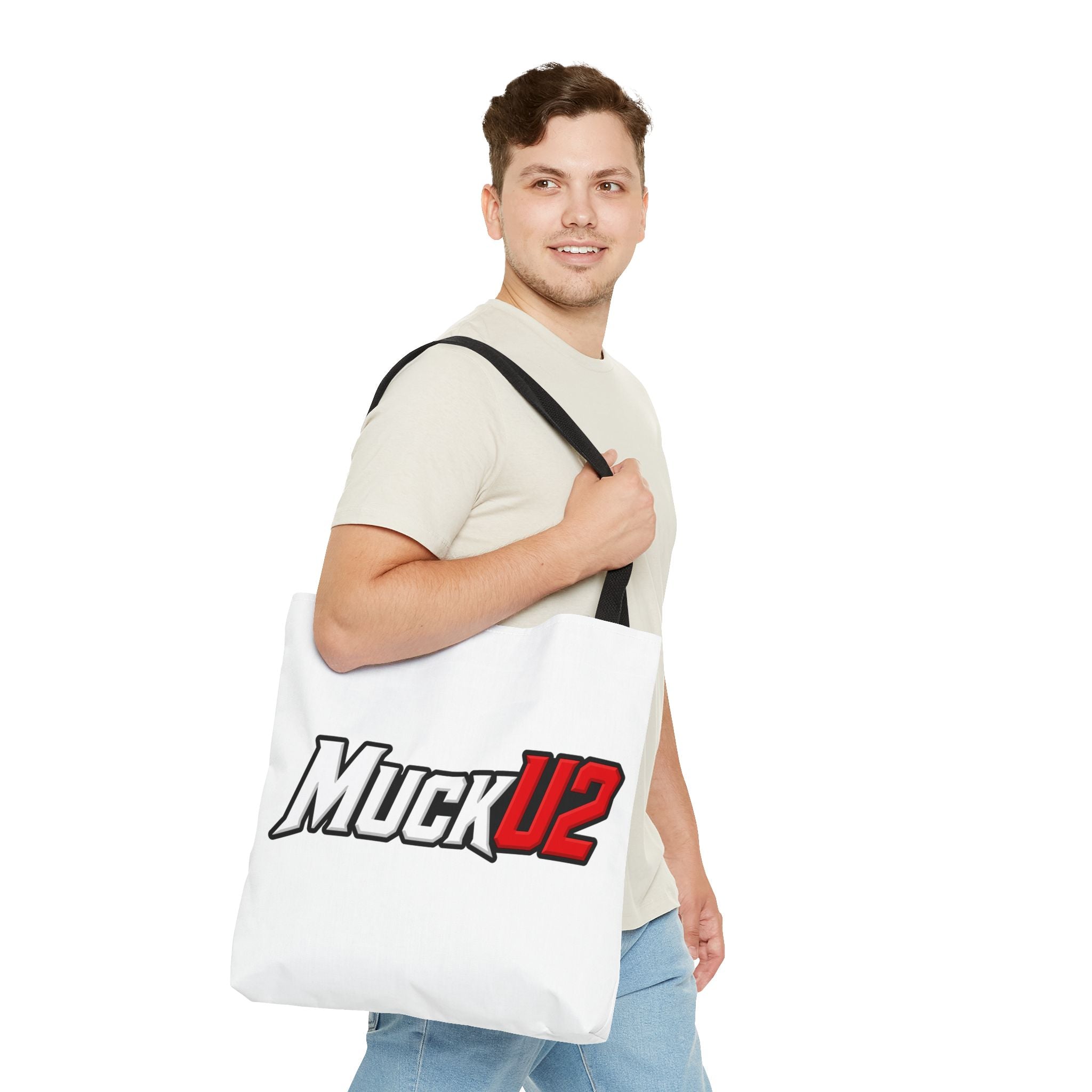 MuckU2 Bubble Canvas Poker Tote Bag (red/white logo SKU 100024)