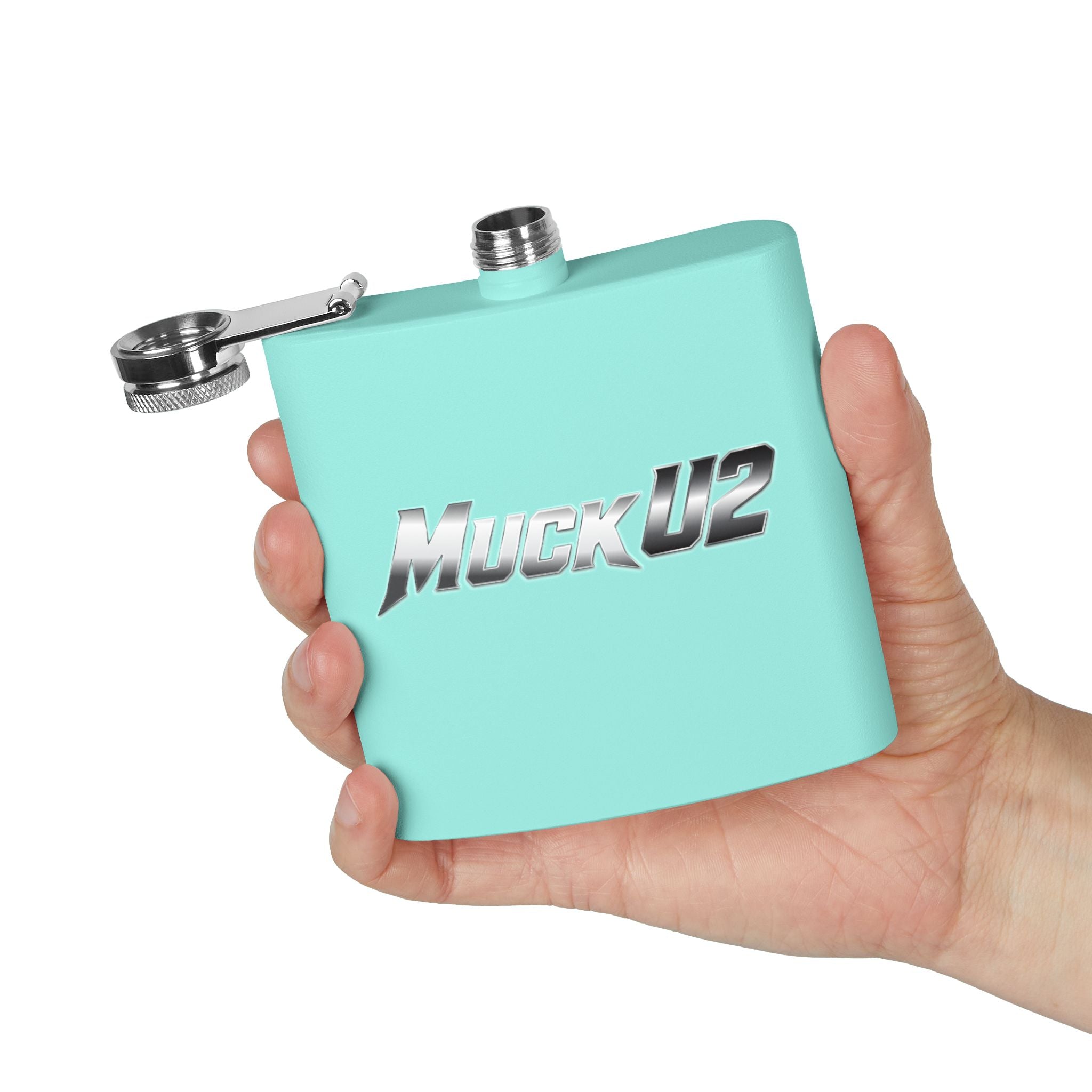 MuckU2 Stainless Steel Poker Flask 6oz (gradient silver/black/SKU100033)