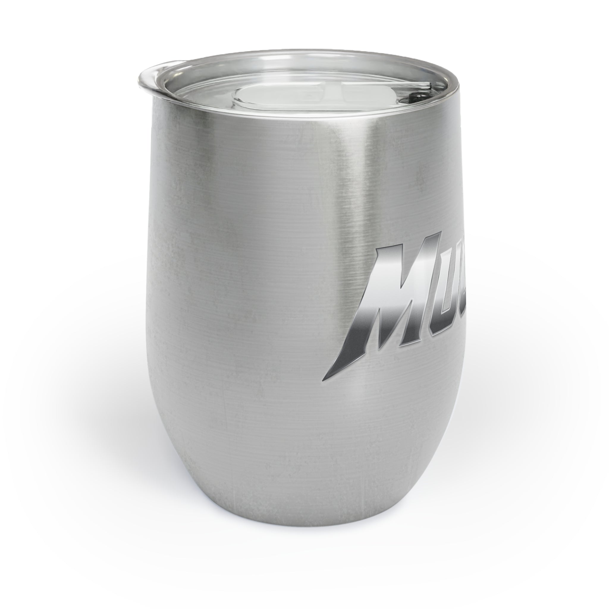 MuckU2 Wine Tumbler (gradient silver/red logo/SKU 100019)