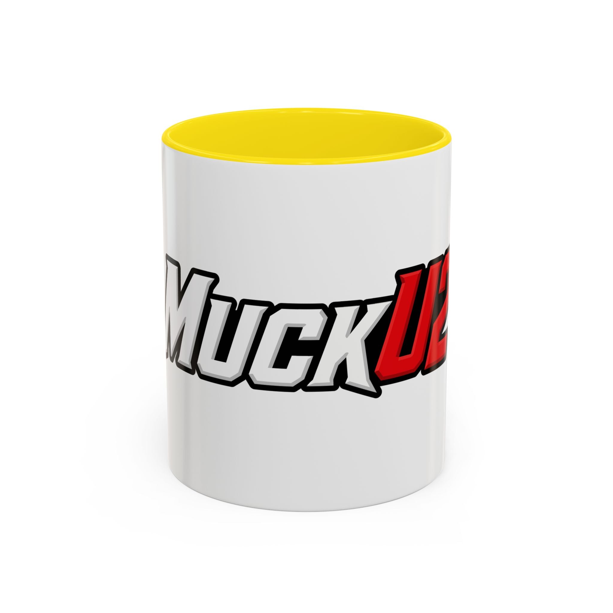 MuckU2 Classic White Mug (white/red logo/SKU 100047)
