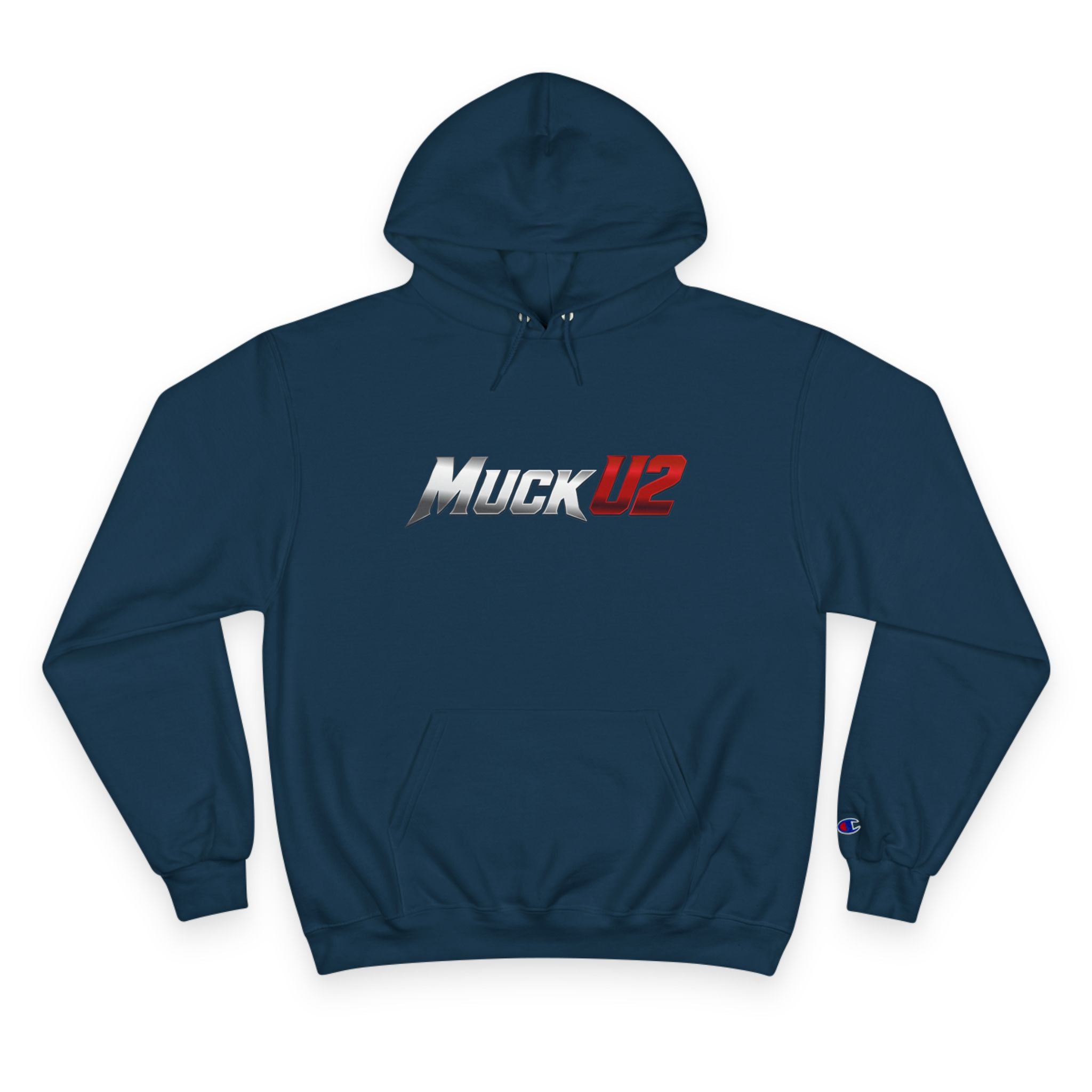 MuckU2 Poker Hoodie (gradient silver/red logo/SKU 100050)