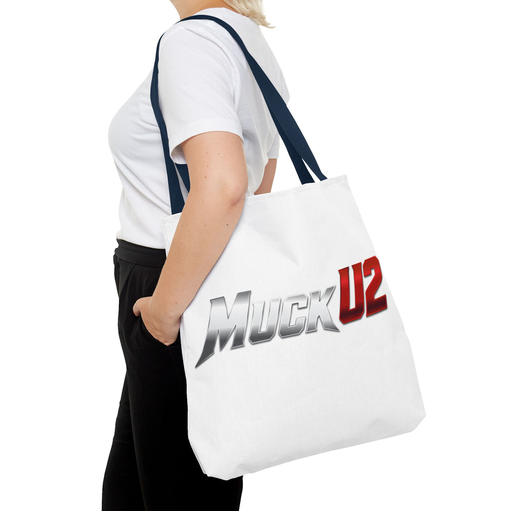 MuckU2 Bubble Canvas Poker Tote Bag (gradient silver/red logo SKU 100021)