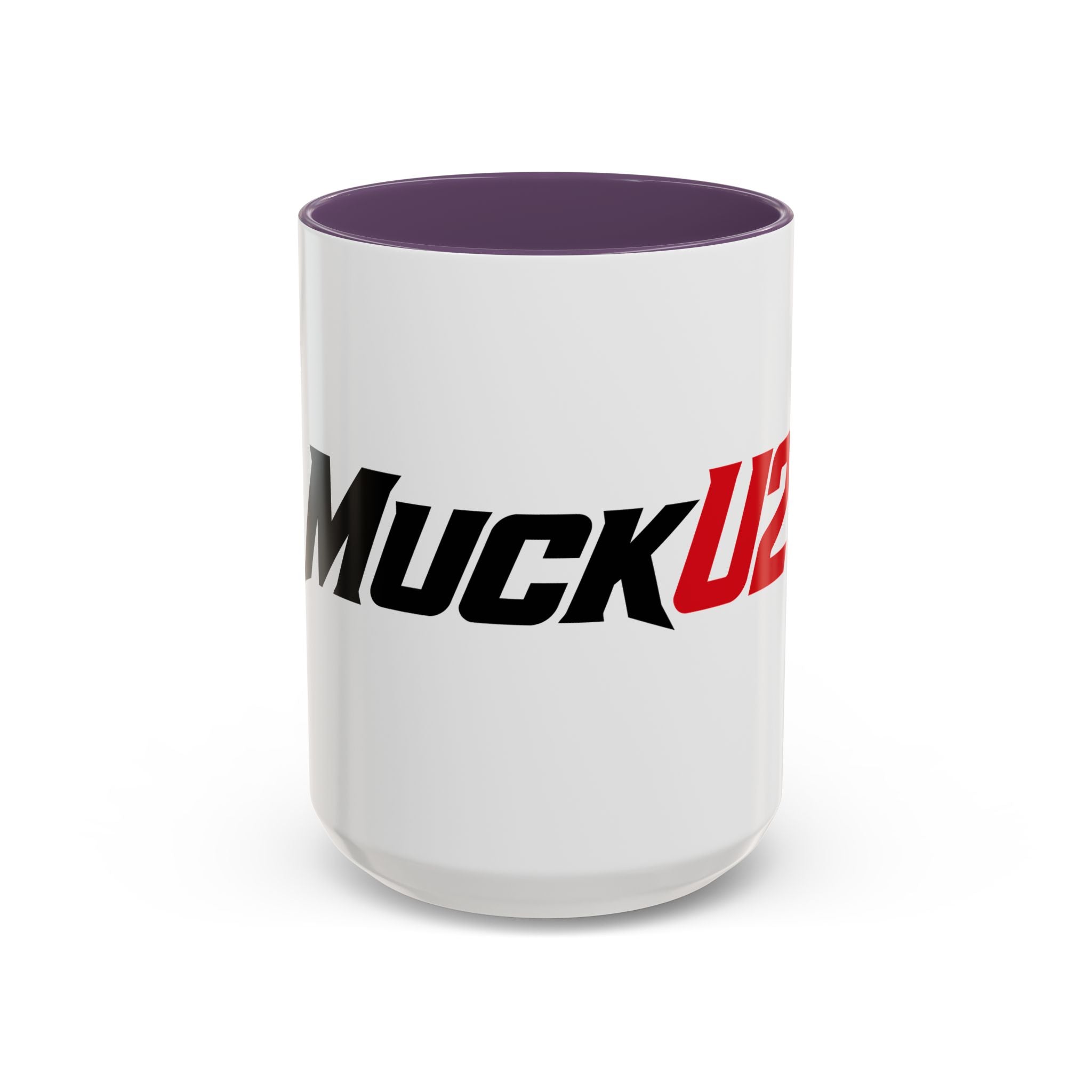 MuckU2 Classic White Mug (black/red logo/SKU 100046)