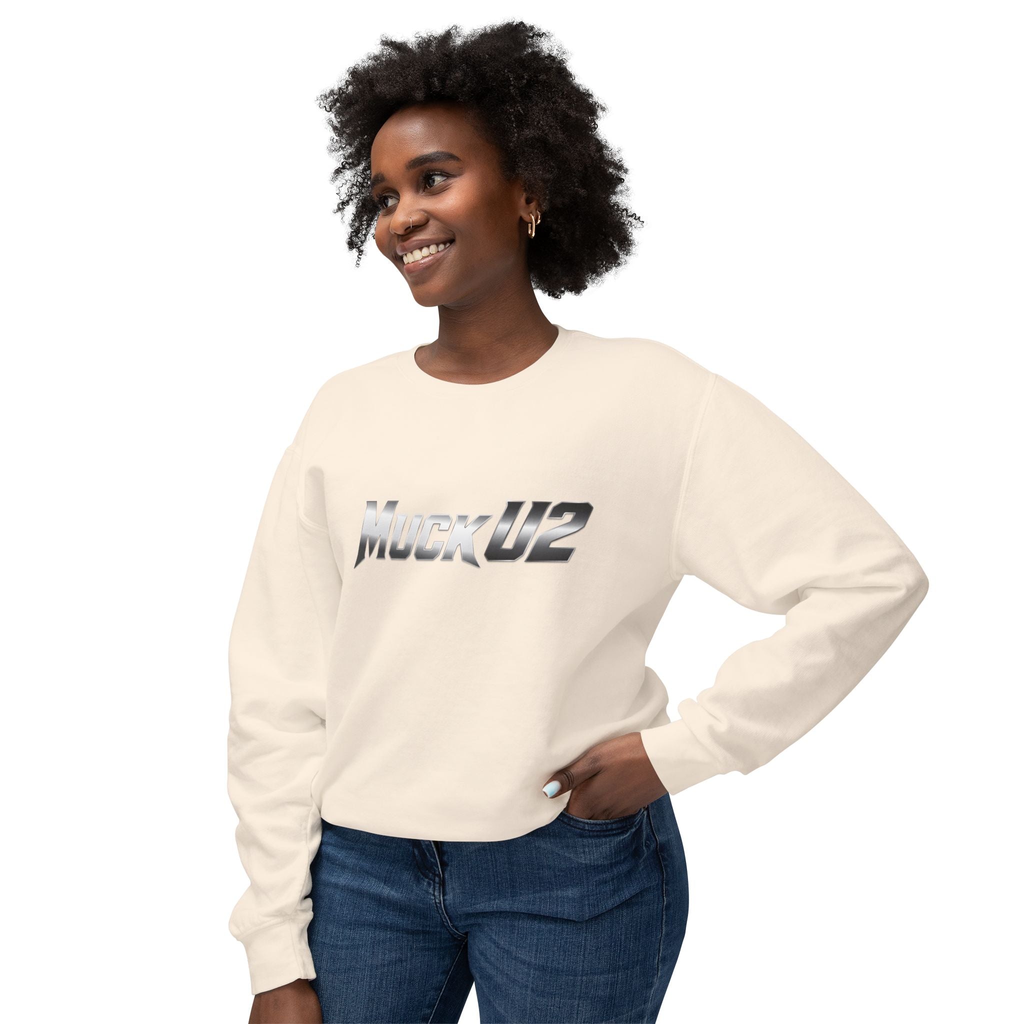 MuckU2 Poker Crewneck Sweatshirt (gradient silver/black logo/SKU 100063)